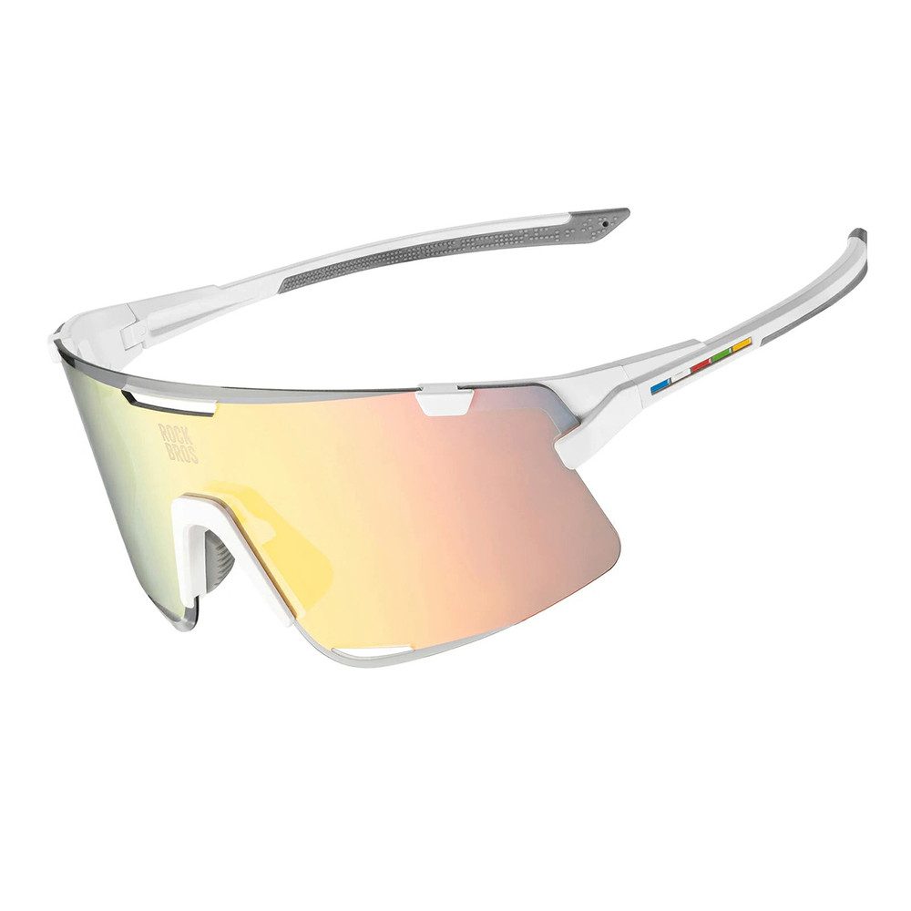 ROCKBROS Fahrradbrille Sportbrille Radsportbrille Wechselglasbrille, (Spar-Set, 1-St., 25 g polarisiert), 3 Wechselgläser, UV400, polarisiert, TR90-Rahmen