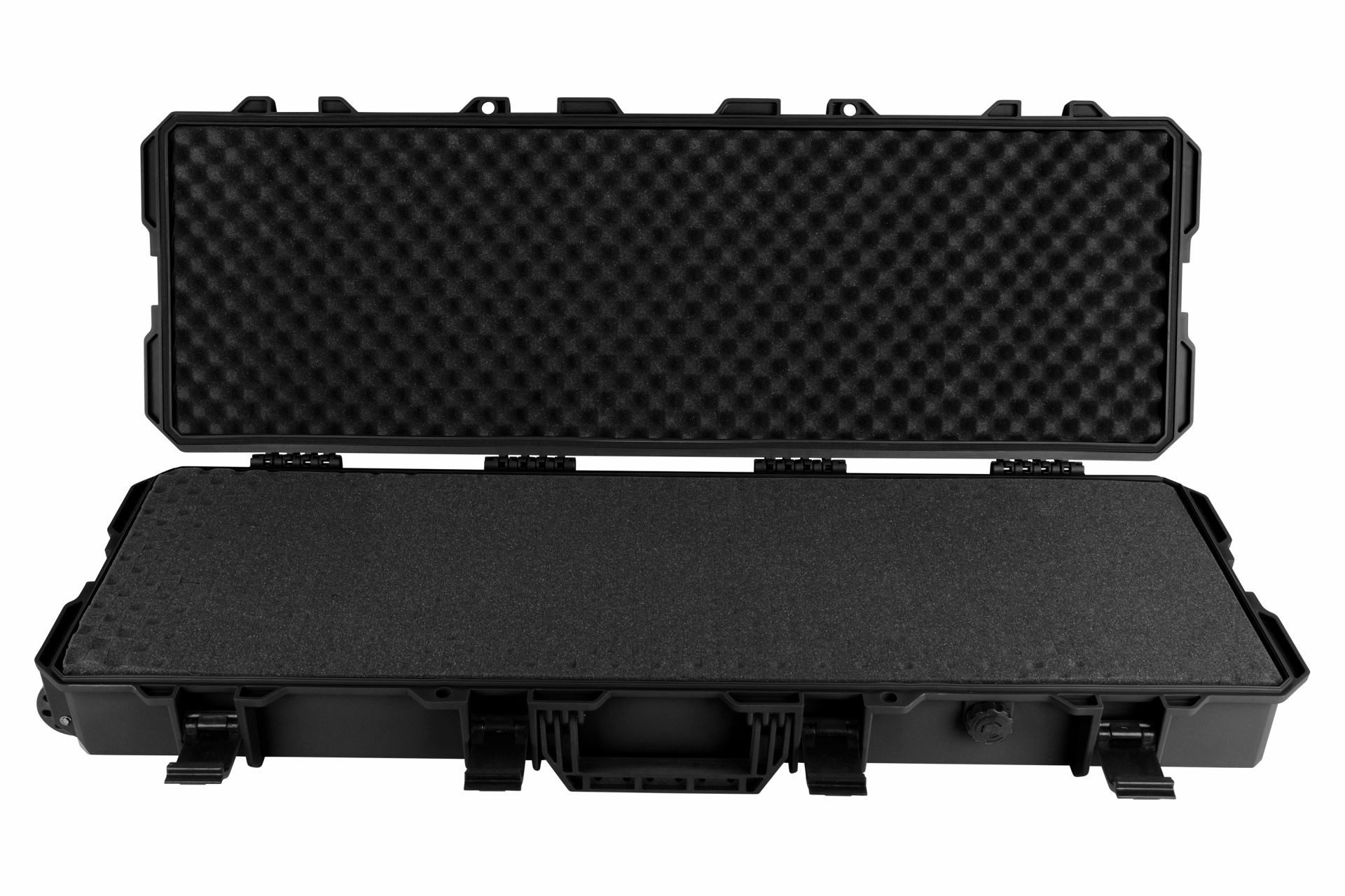 German Sport Guns Sammelkoffer Kunststoffkoffer Lang mit Rollen in schwarz, 100x35x14cm (1 St), Rollen am unterem Ende für leichten Transport