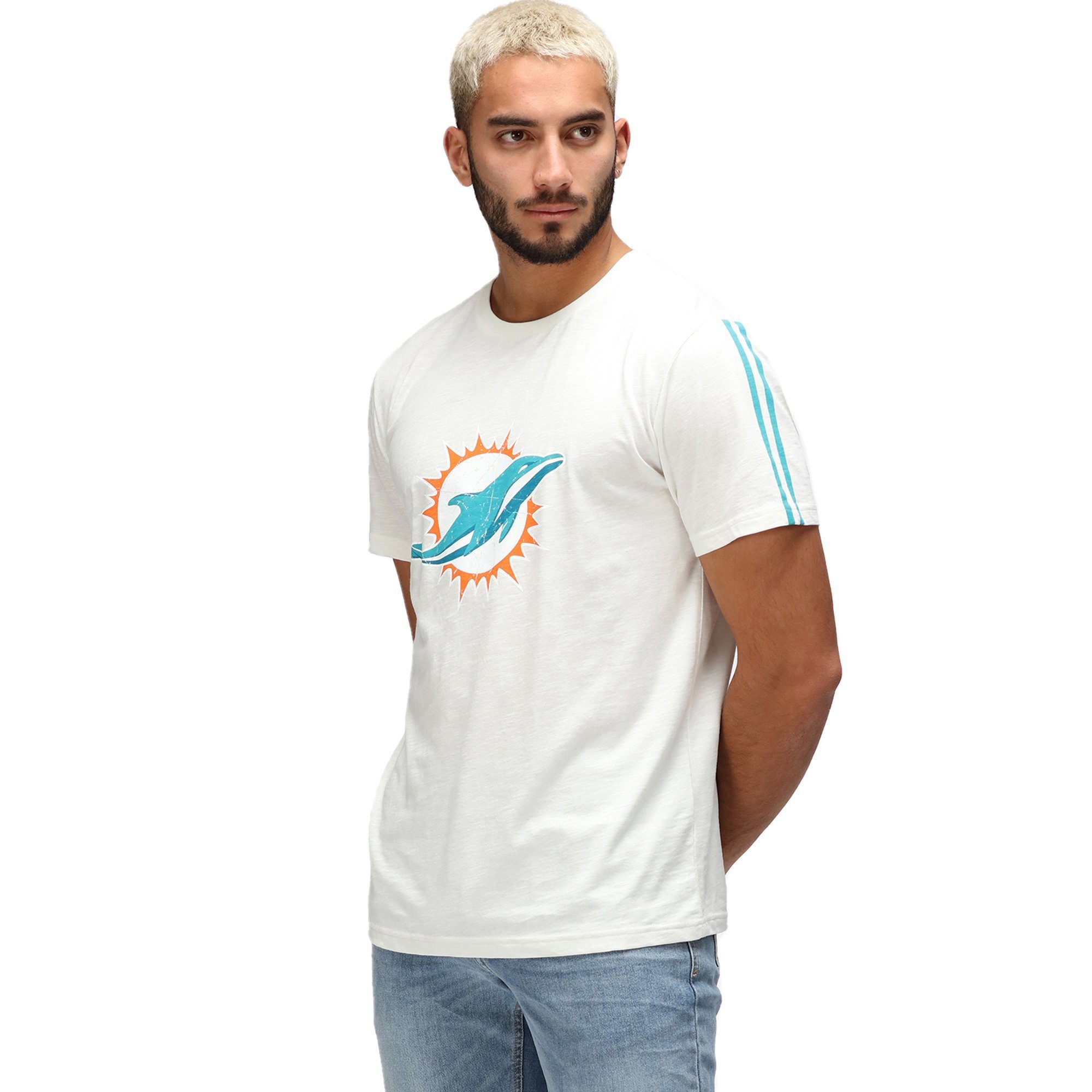 ecru Dolphins NFL Recovered Re:Covered Print-Shirt Miami