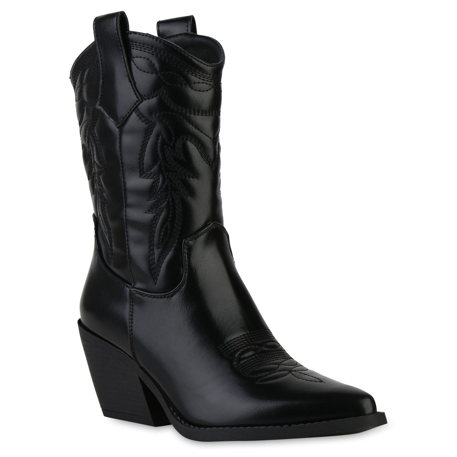 VAN HILL 841116 Cowboystiefel Damen Cowboystiefel Stiefel Spitz Zierperlen günstig online kaufen