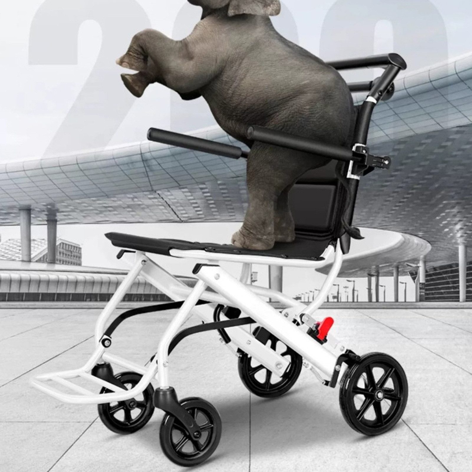 Rutaqian Rollstuhl Faltbarer Transportrollstuhl für Erwachsene und Senioren, ultraleicht und tragbar, bis 100 kg, ideal für Reisen und Alltag