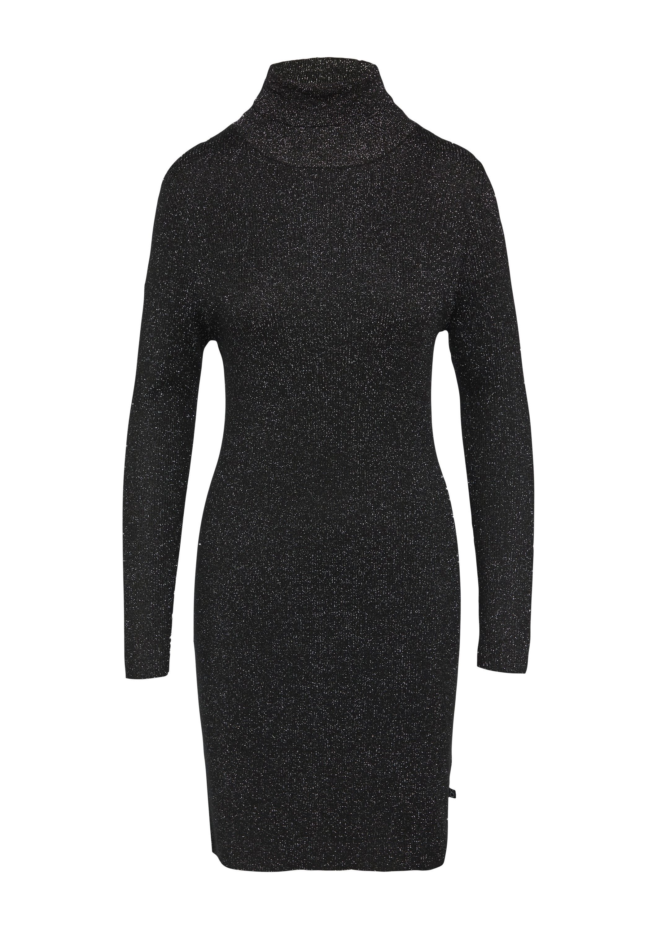 QS Minikleid Kleid Schmal geschnittenes Rippstrickkleid mit Glitzereffekt günstig online kaufen