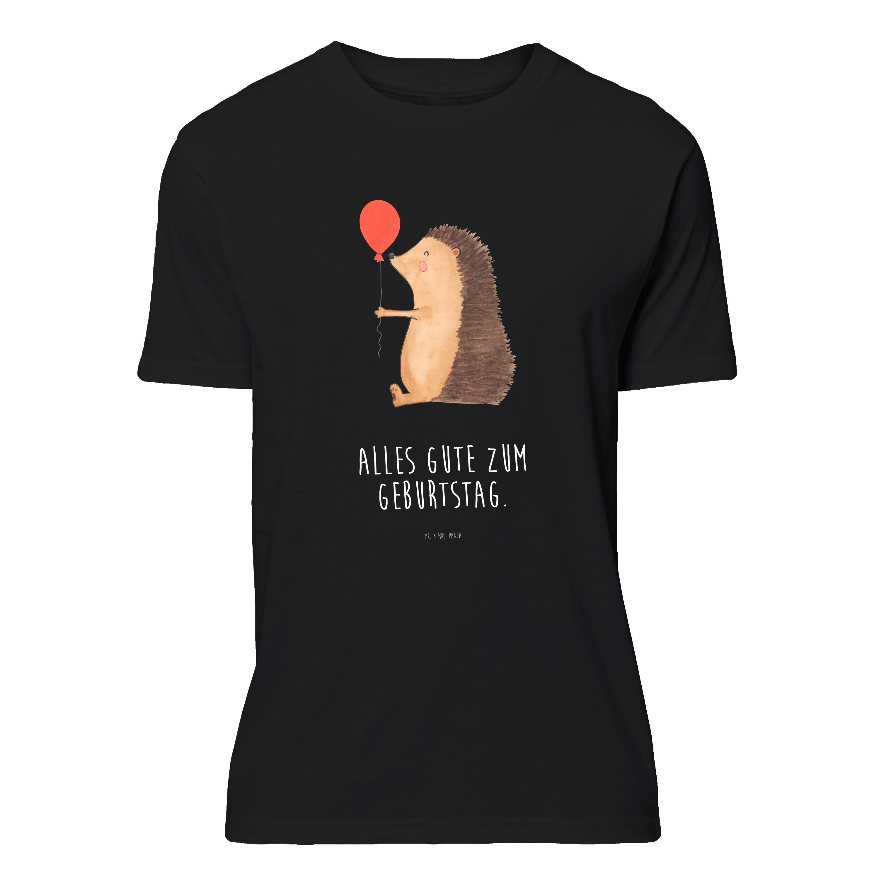 Mr. & Mrs. Panda TShirt Igel Luftballon Schwarz Geschenk, lustige