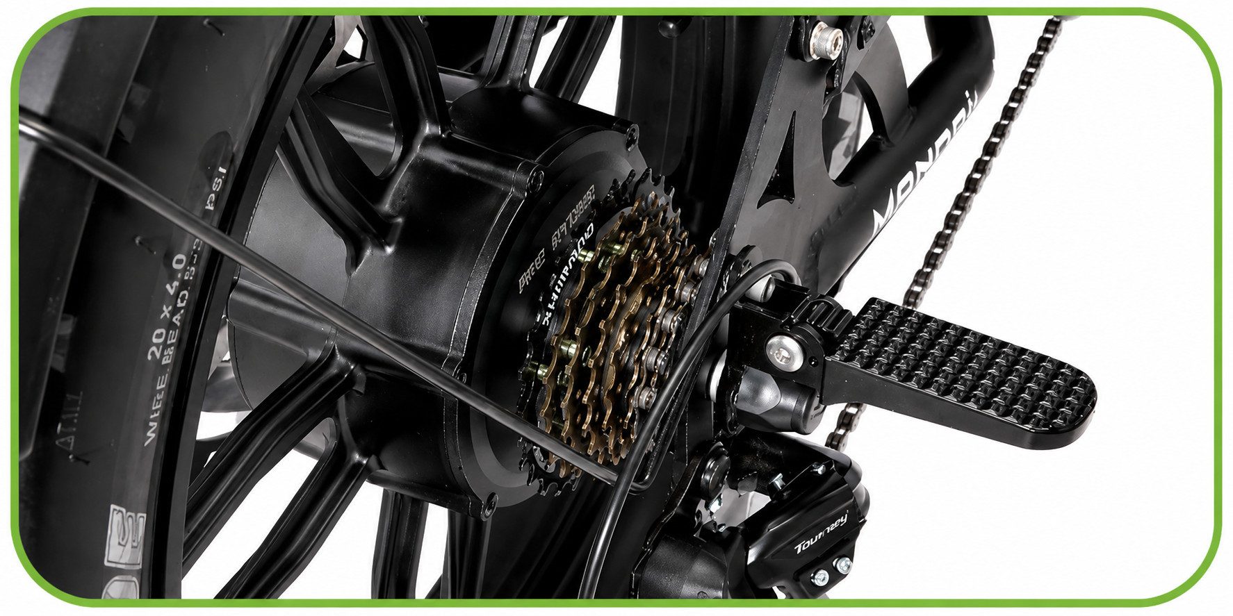 APE RYDER E-Bike Mountainbike 20 Zoll Fatbike 48V 15Ah Akku, bis 80 km, Shimano 7-Gang, hydraulisch, 7 Gang, Heckmotor, 720 Wh, (Packung)