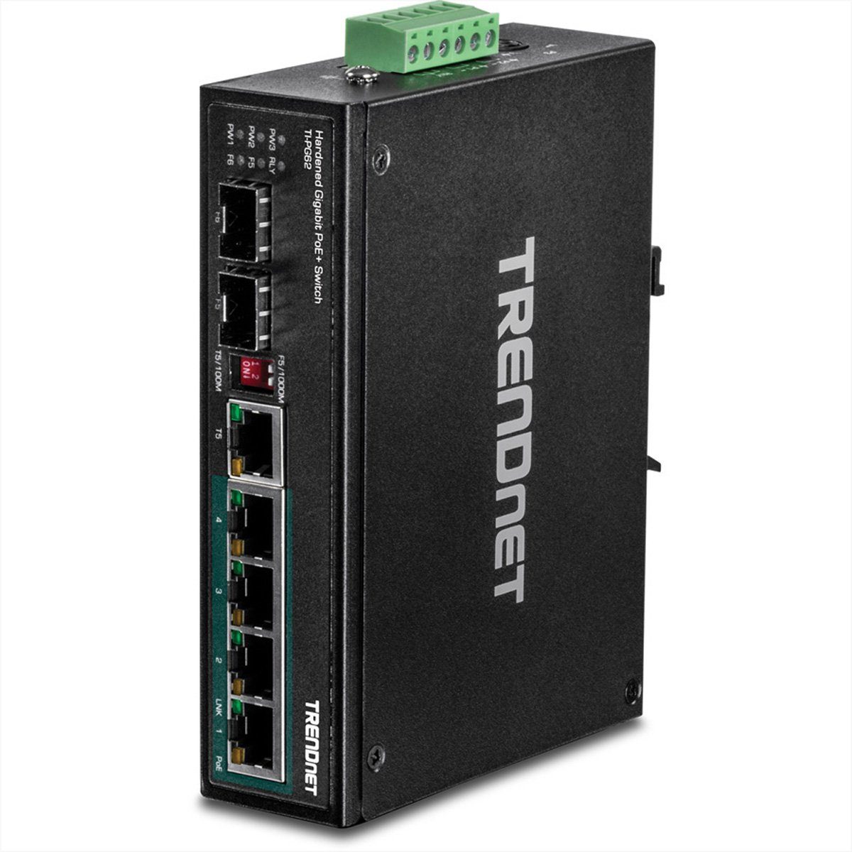 Gigabit Trendnet Switch TI-PG62 6-Port DIN-Rail Industrial Netzwerk-Switch PoE+