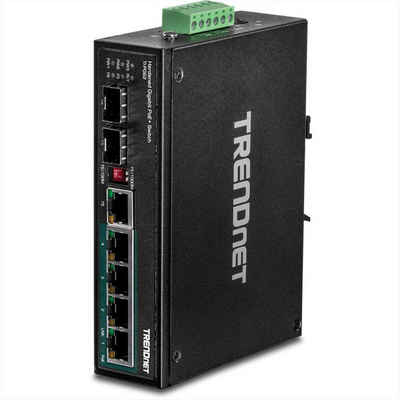 Trendnet TI-PG62 6-Port Gigabit Switch PoE+ DIN-Rail Industrial Netzwerk-Switch