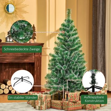 HOMCOM Künstlicher Weihnachtsbaum Christbaum, Tannen, 75 x 150 cm (BxH), grün