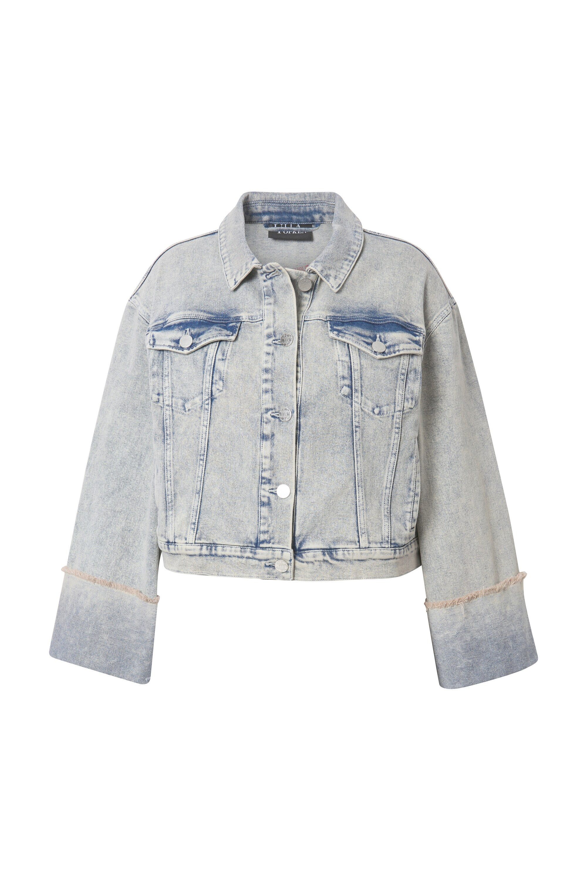 Ulla Popken Jeansjacke Jeansjacke Stretchdenim Hemdkragen Langarm