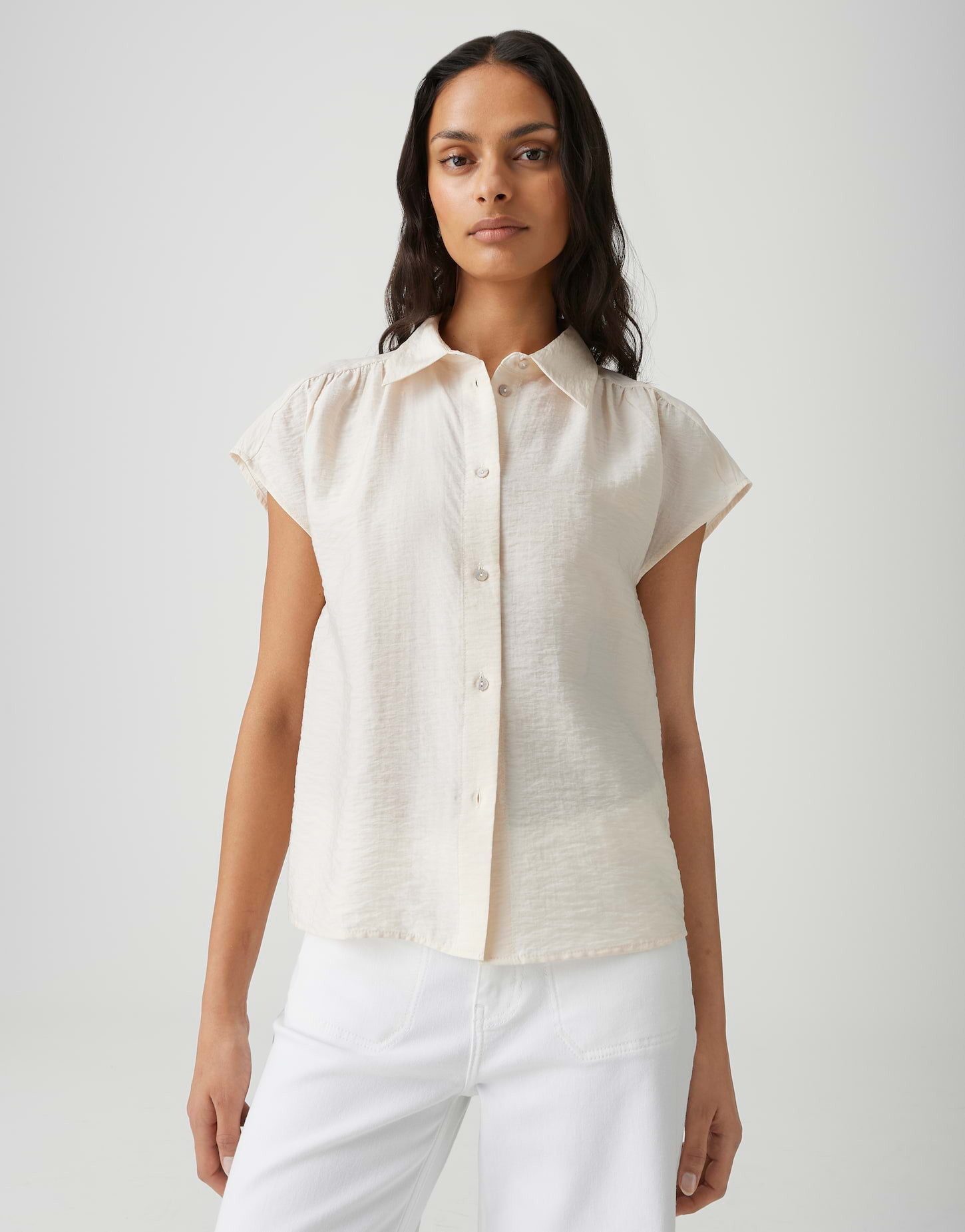 OPUS Satinbluse FAIRI Loose mit femininen Raffungen günstig online kaufen