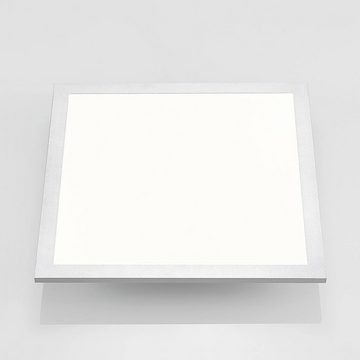 Lindby LED Panel Zemmi, dimmbar, LED-Leuchtmittel fest verbaut, universalweiß, Modern, Aluminium, Kunststoff, silber, weiß, 1 flammig, inkl.