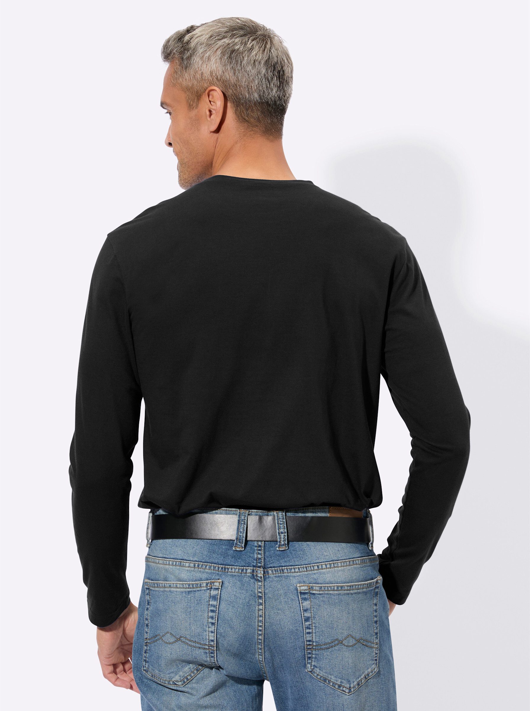 Sieh an! T-Shirt Rundhals-Shirt Langarm
