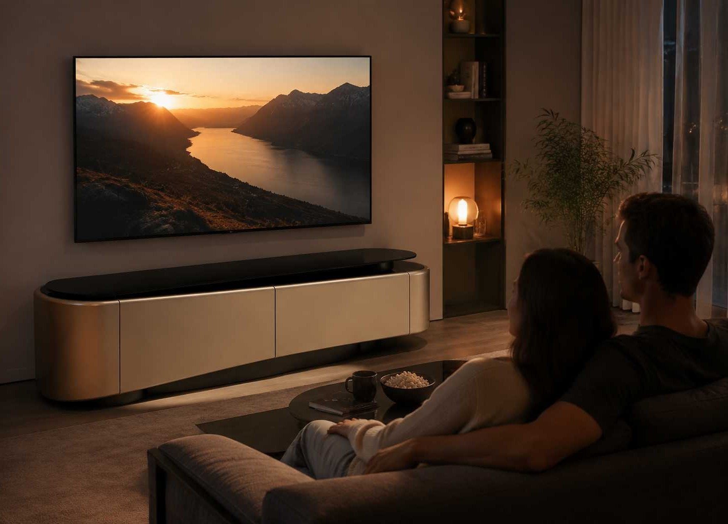 Xlmoebel Lowboard Moderner TV-Lowboard aus Holz in Gold für das Wohnzimmer, Made in Europa
