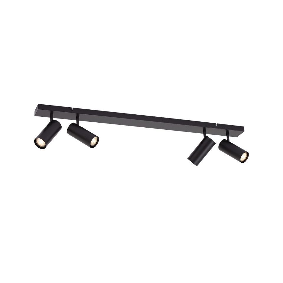 Qazqa LED Aufbaustrahler Renna, ohne Leuchtmittel, Warmweiß, QAZQA Aufbau­spot, gu10, Schwarz, Stahl, Modern