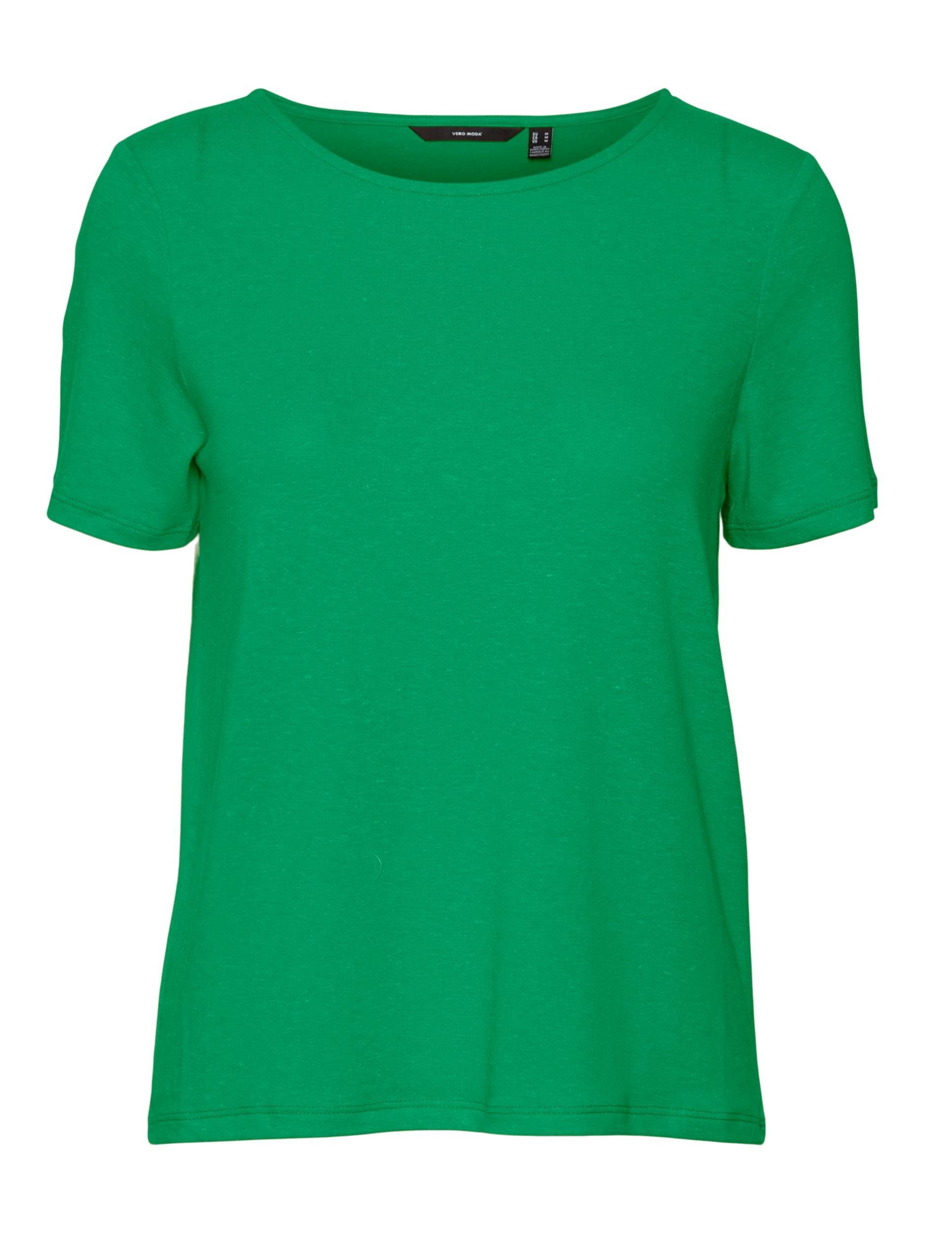 Moda TOP VMMARIJUNE SS JRS Bright Vero LINEN Green Kurzarmshirt