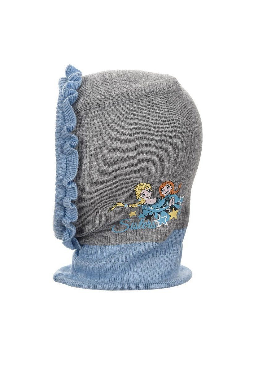 Disney Frozen Schlupfmütze Eiskönigin Anna & Elsa Kinder Mädchen Winter-Schal-Mütze Grau