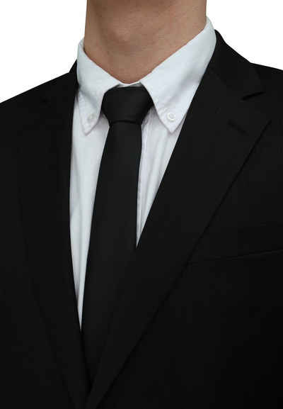 Fabio Farini Krawatte einfarbige Herren Schlips - Unicolor Krawatte in 6cm oder 8cm Breite (Unifarben) Schmal (6cm), Schwarz perfekt als Geschenk