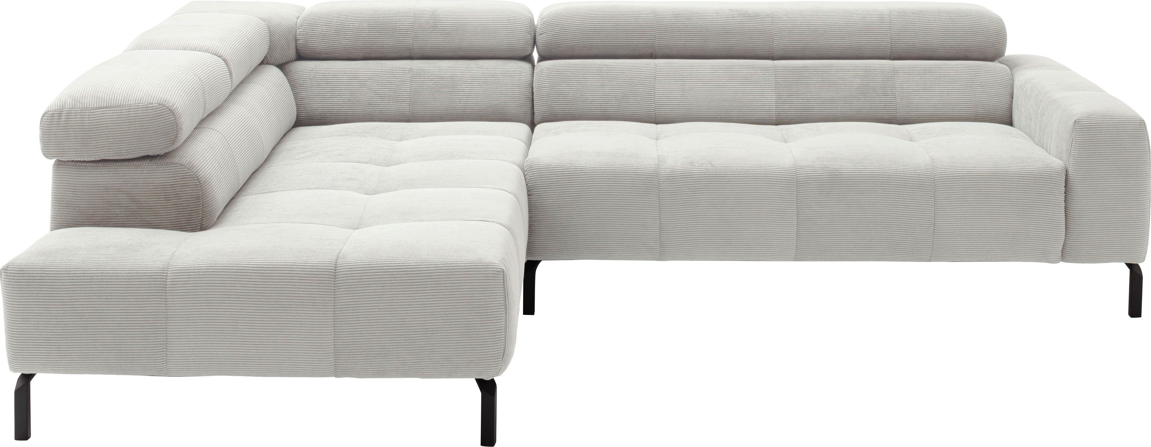 Ecksofa Claya, L-Form, incl. Kopfteilverstellung, Breite 276 cm