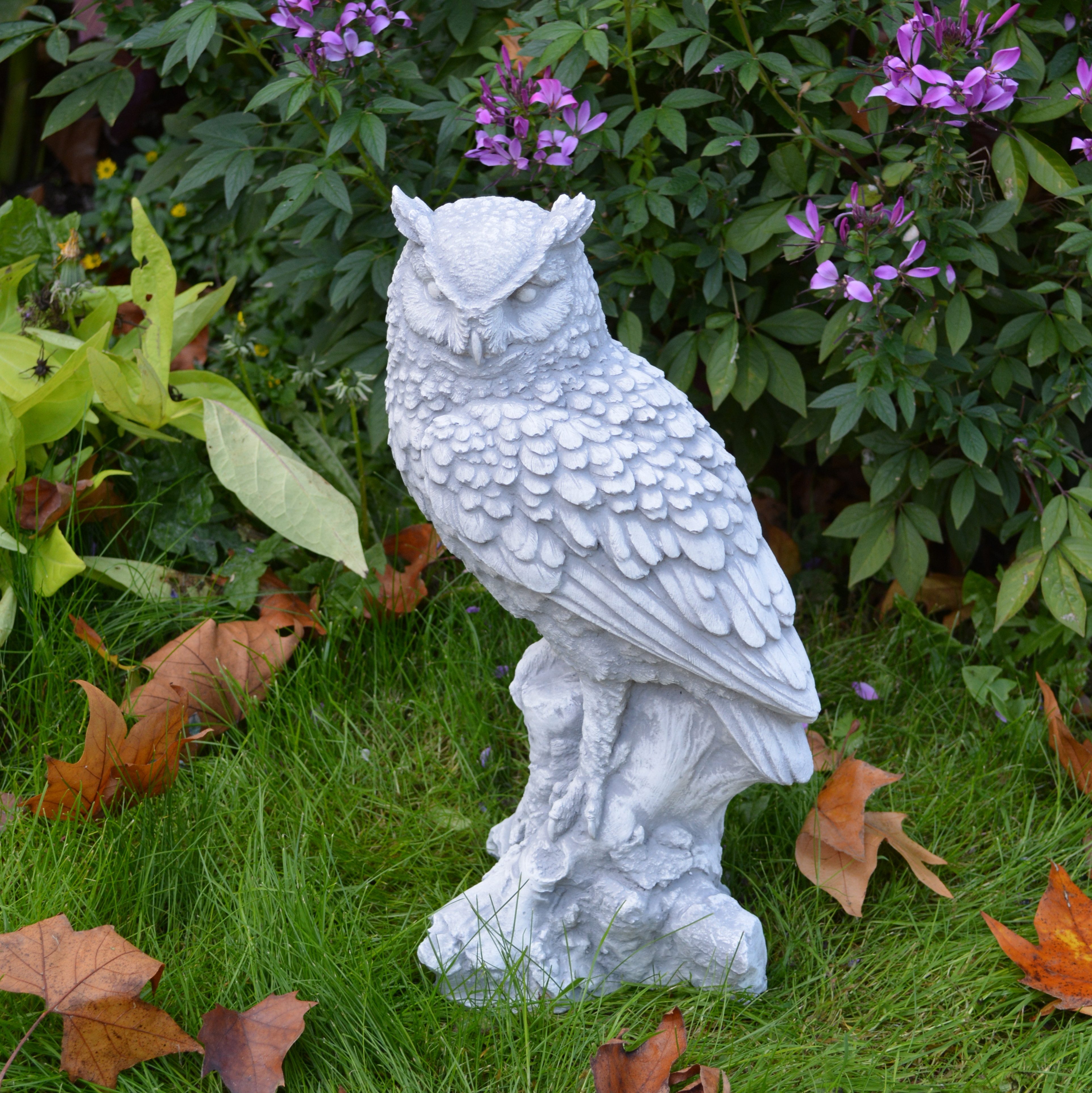 gartendekoparadies.de Gartenfigur Eulen-Statue, Steinfigur, H. 37 cm, 7 kg, Frostsicher