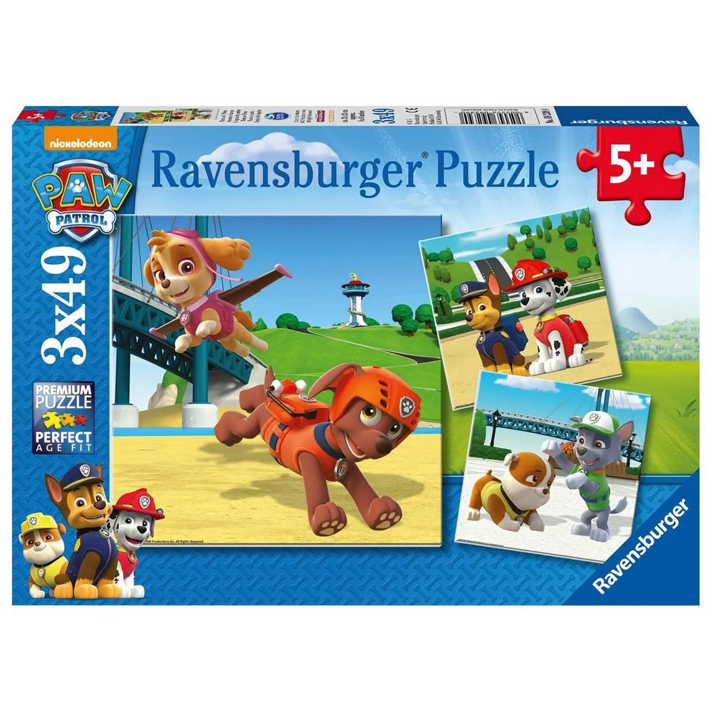 Ravensburger Puzzle Team auf 4 Pfoten. Puzzle 3 x 49 Teile, 49 Puzzleteile