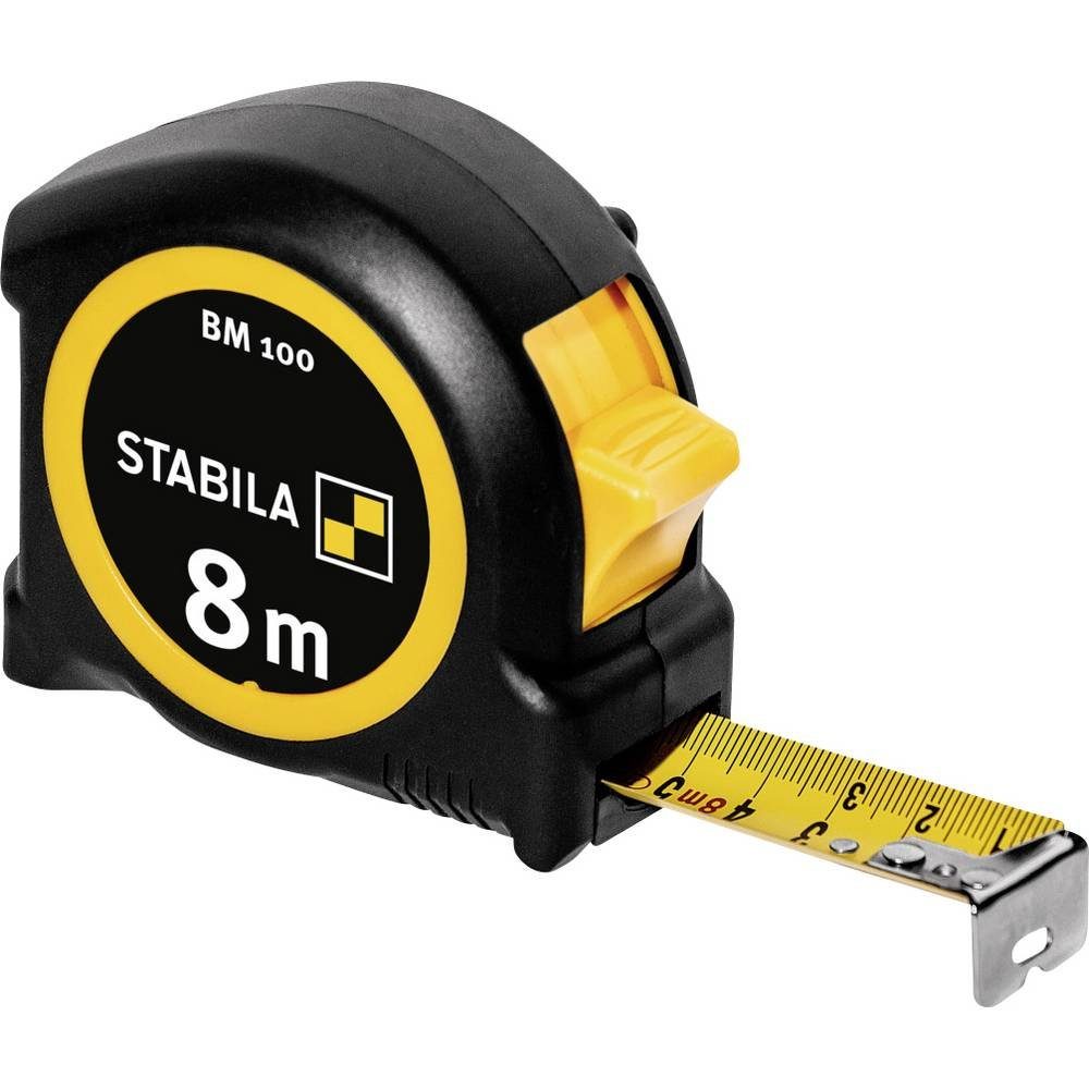Stabila Maßband Taschenbandmaß BM 100, 8 m, metrische Skala 19581