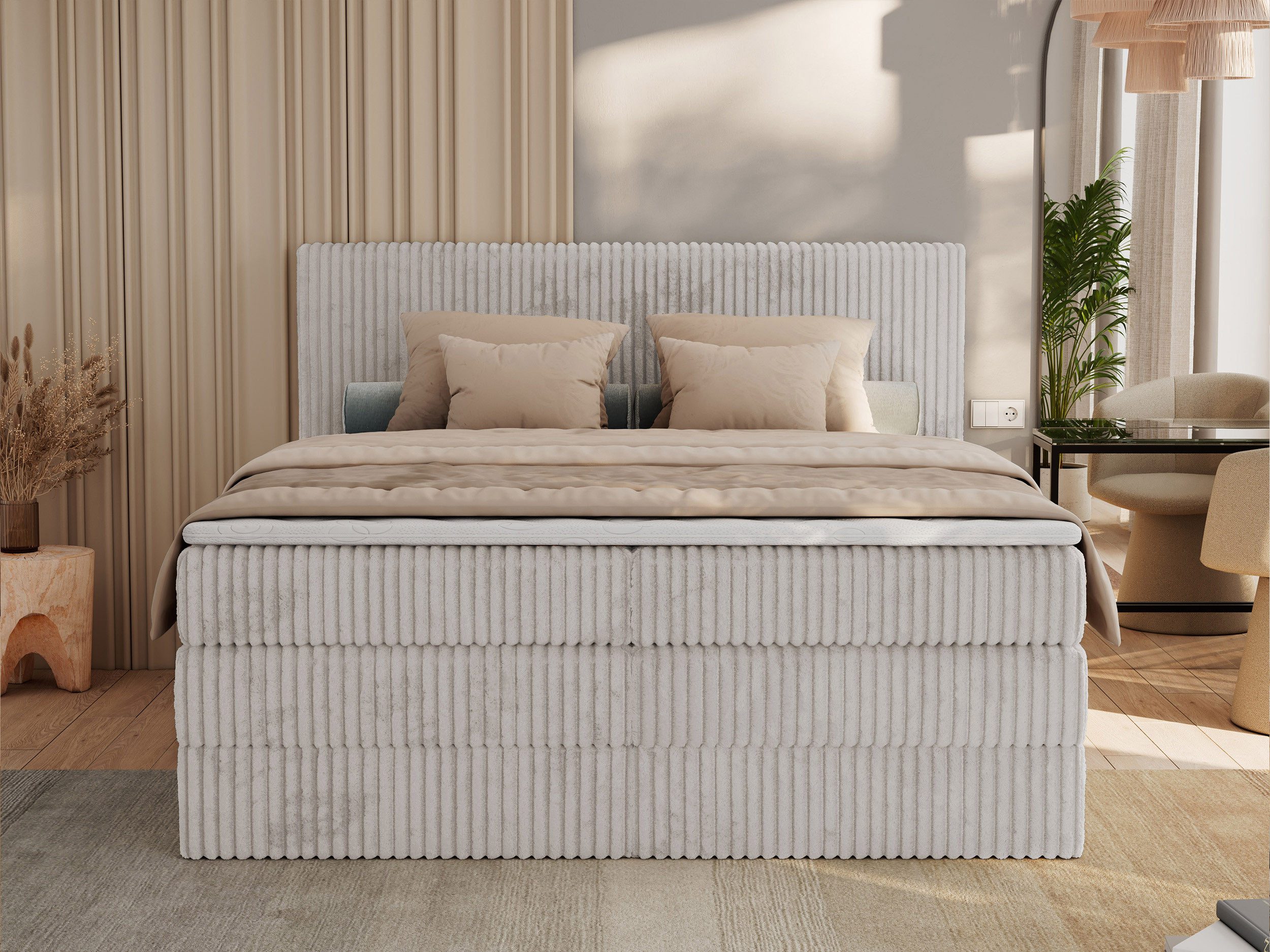 MKS MÖBEL Boxspringbett TILIANO KING (Packung, Set, Topper T25, Doppelbett, günstig online kaufen