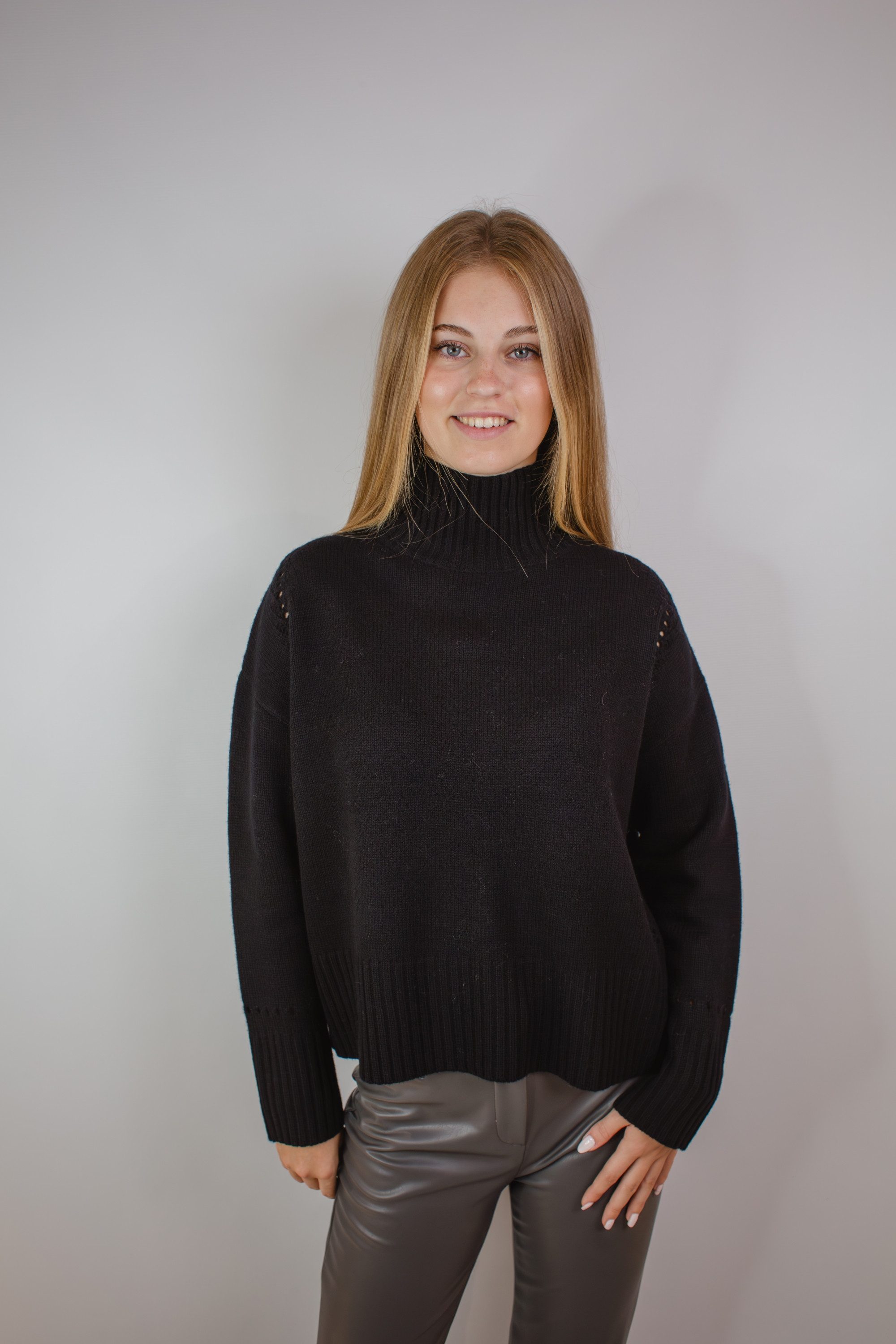 CATNOIR Wollpullover Stehkragenpullover CATNOIR schwarz