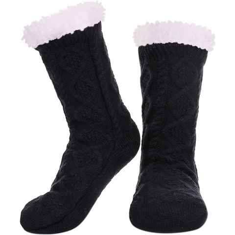 Alster Herz ABS-Socken Kuschelsocken mit ABS Sohle, Schuhgröße 35-41, A0221 Haussocken für Winter
