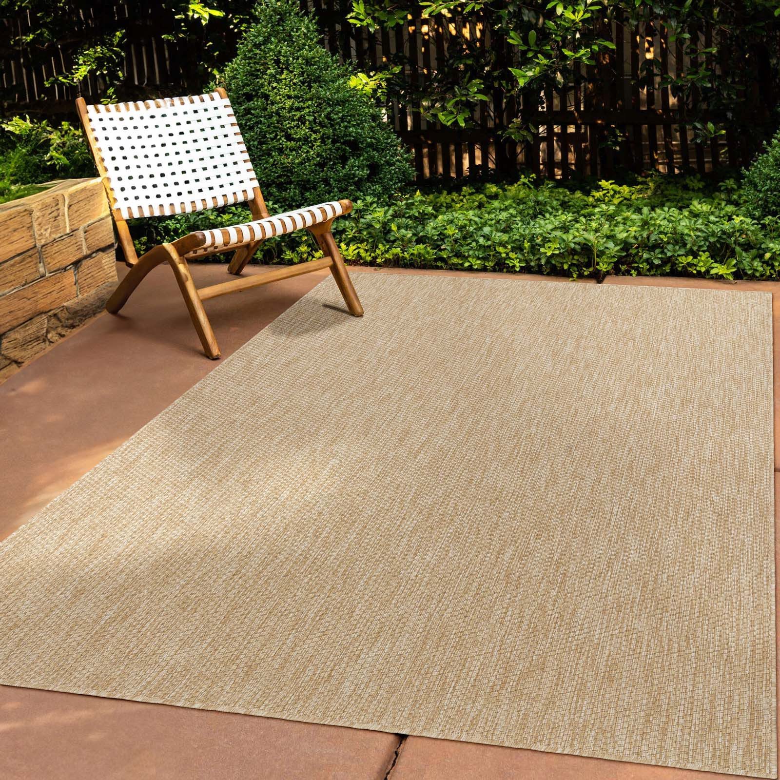 Teppich Tara Carpet Columbia Meliert In & Outdoor auch für die Küche, TaraCarpet, rechteckig, Höhe: 5 mm, Balkon Terrasse Wintergarten natur meliert Esszimmer 300x400