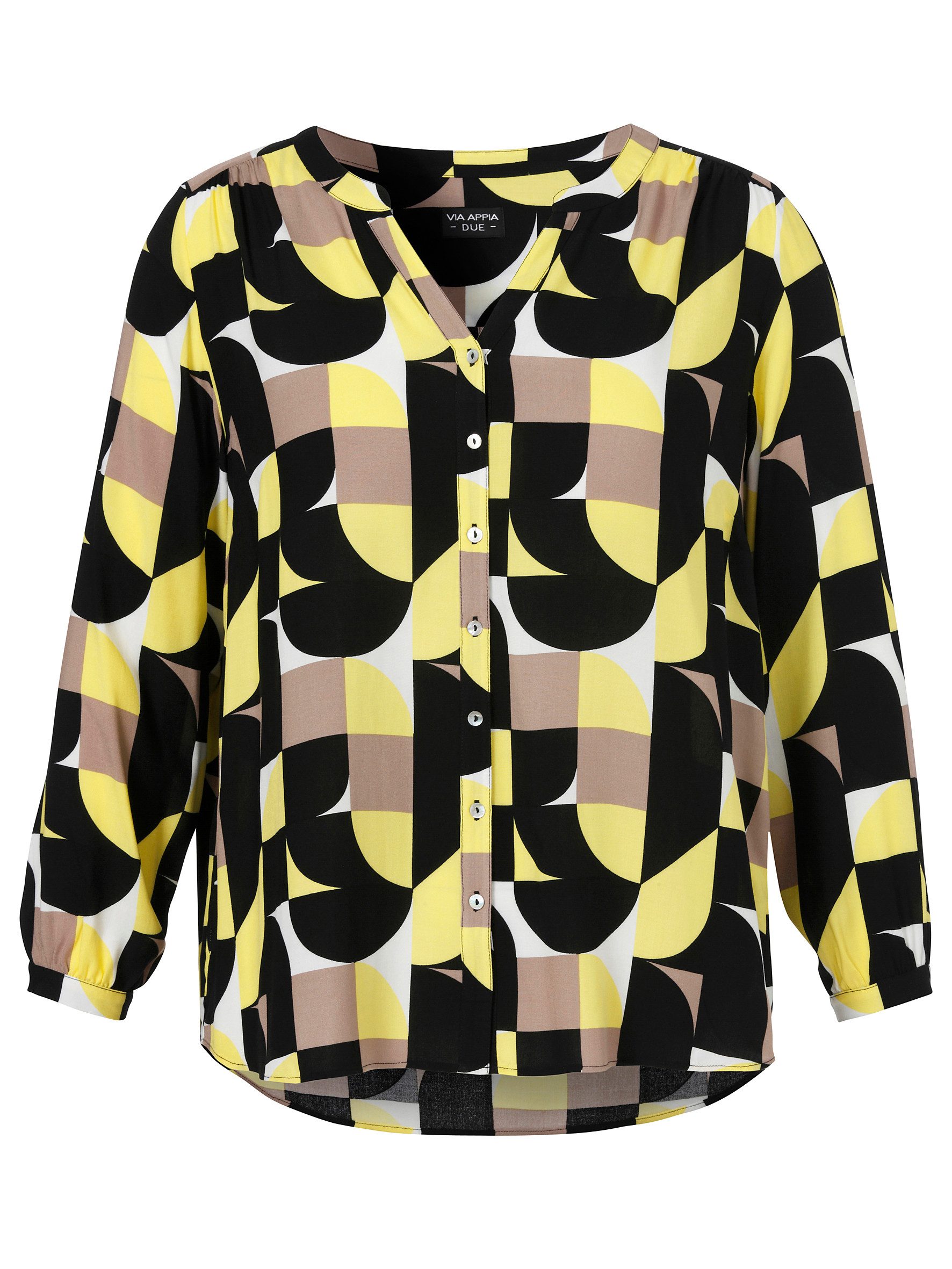 VIA APPIA DUE Klassische Bluse Bluse V-Ausschnitt 1/1 Arm Druck