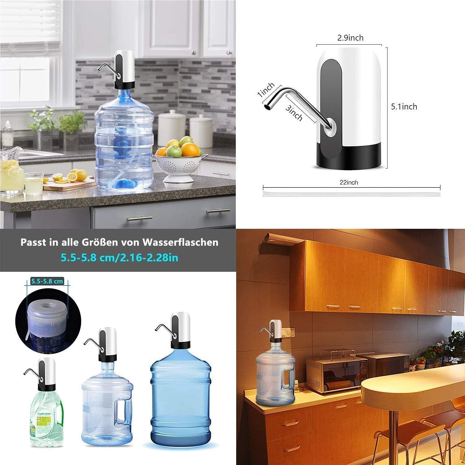 Küche Wasserflaschen Pumpe Tragbare Elektrische Wasserspender für Zuhause Büro 