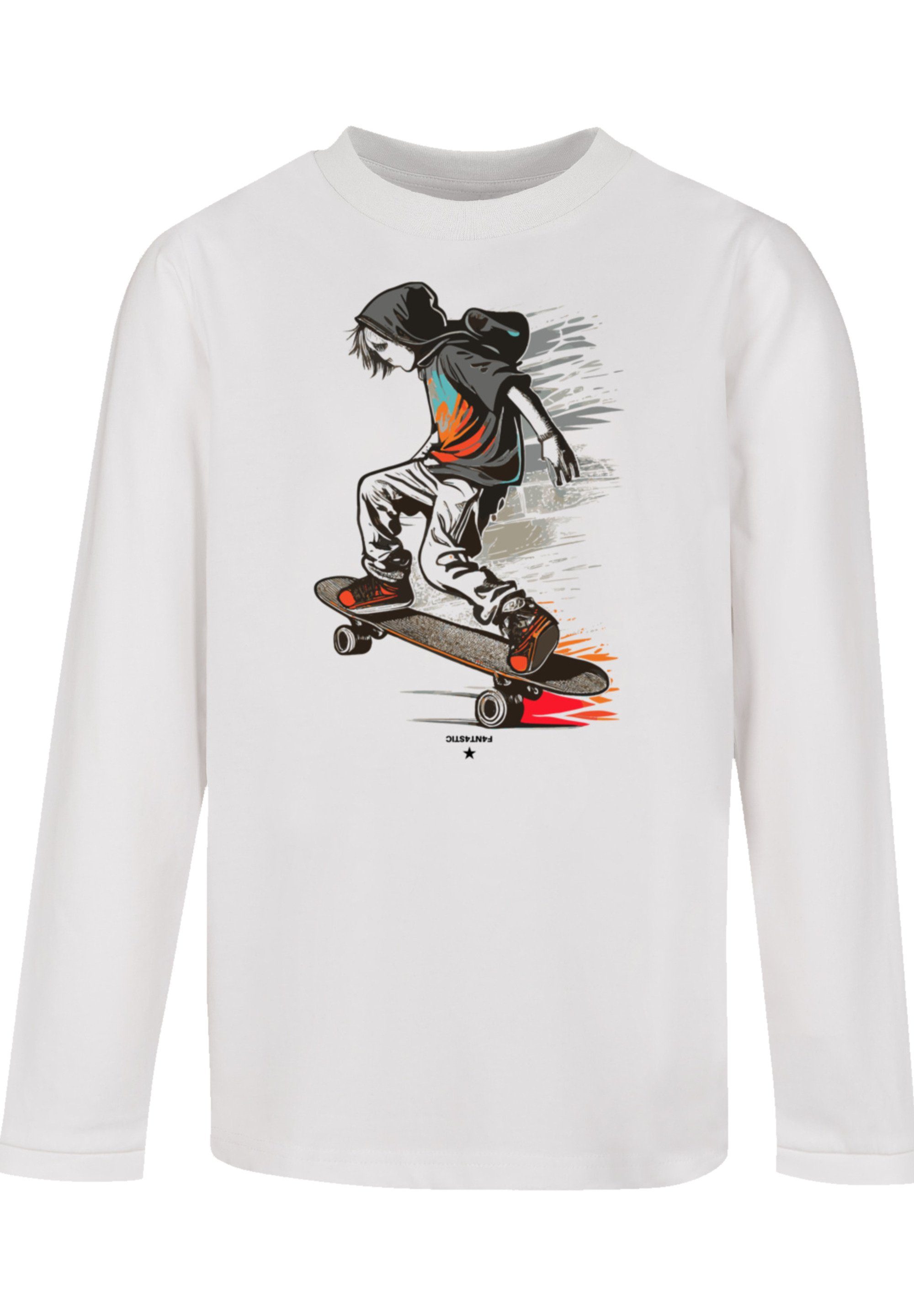 weiß F4NT4STIC Print Skateboarder T-Shirt