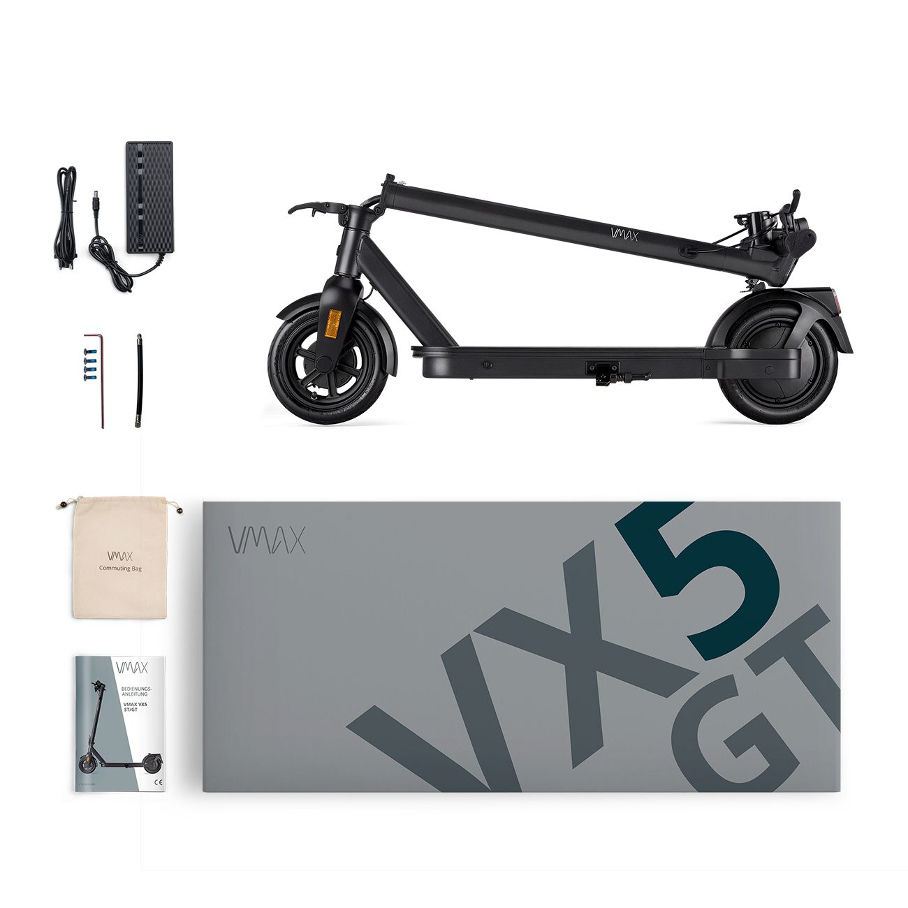 VMAX E-Scooter VX5 GT, 400,00 mit 20,00 W, klappbar km/h, Straßenzulassung