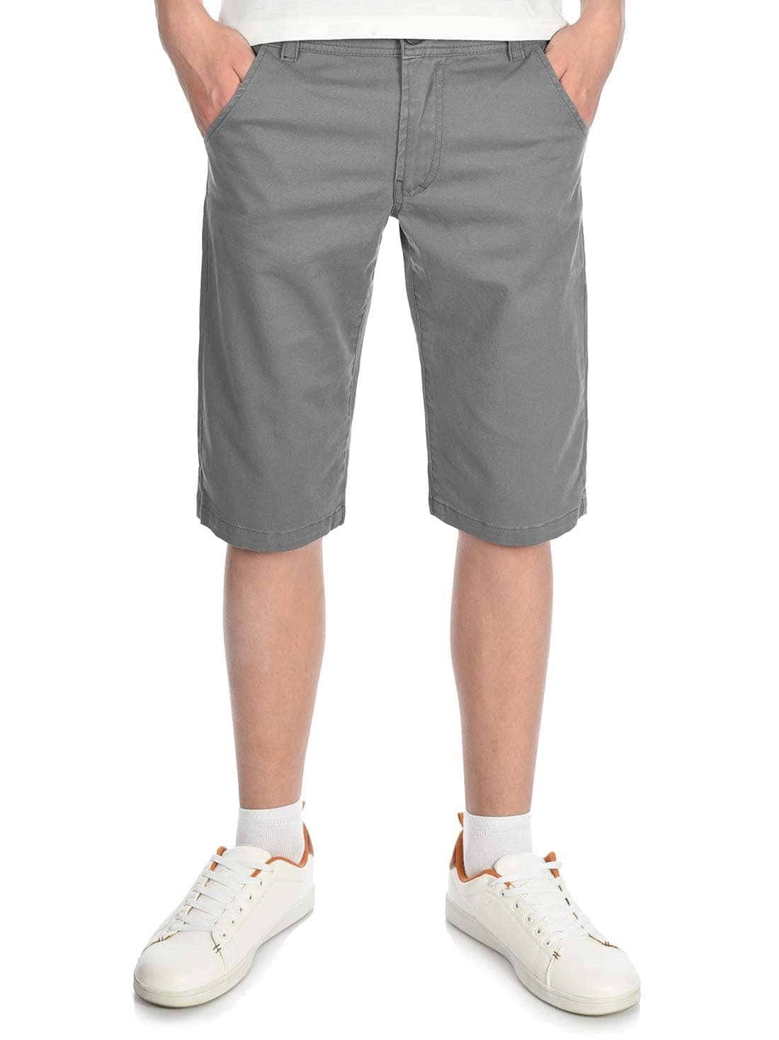 Bund Chino Shorts mit Grau (1-tlg) Jungen BEZLIT Kinder elastischem Chinoshorts