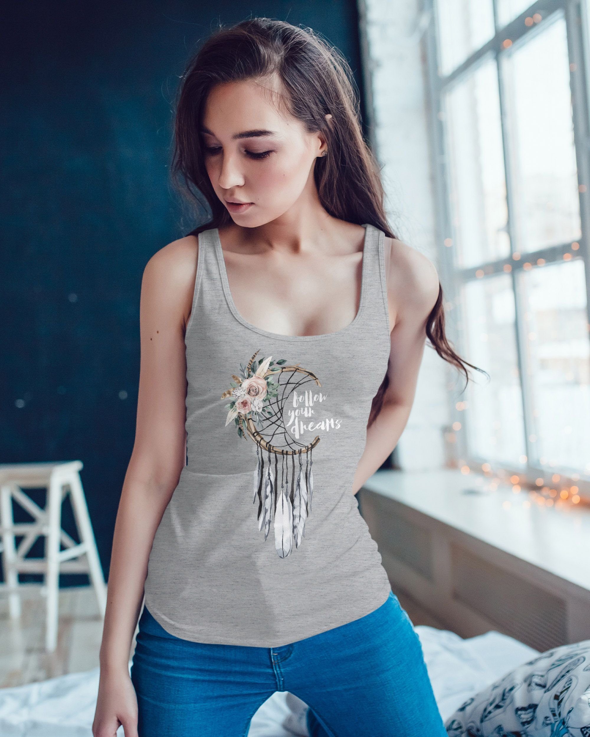 Neverless Tanktop Damen Tank-Top Traumfänger Dreamcatcher günstig online kaufen
