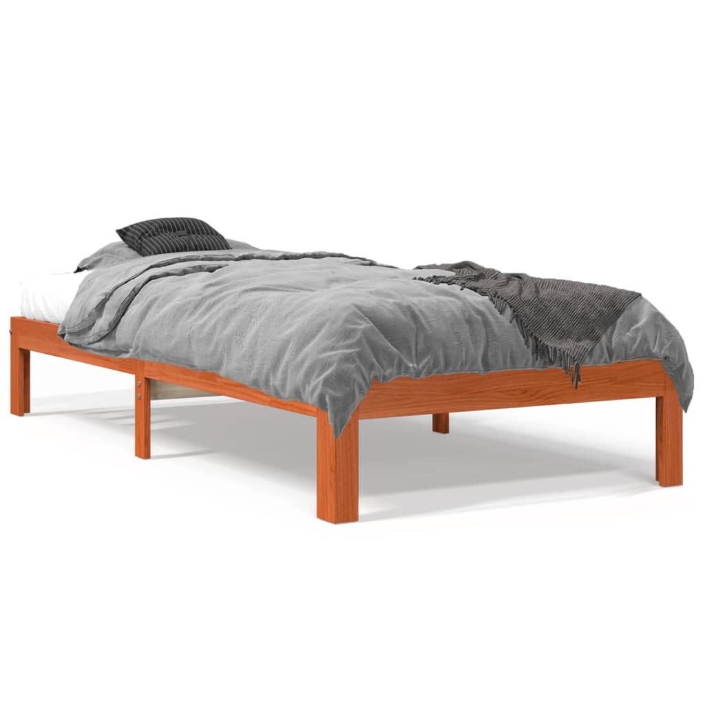 vidaXL Bett Massivholzbett ohne Matratze Wachsbraun günstig online kaufen