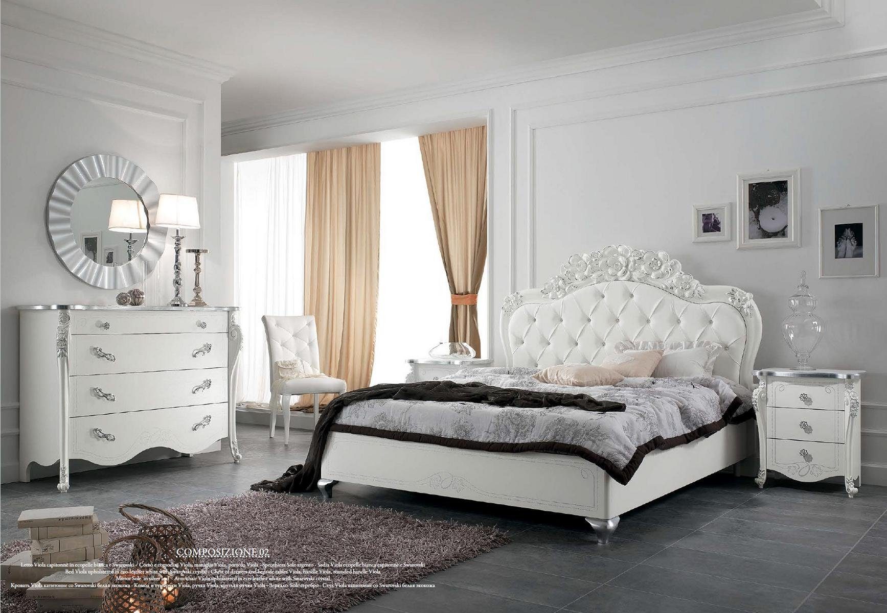 JVmoebel Wandspiegel Runder italienischer Wandspiegel im silbernen Art déco Design (1-St), Made in Europa