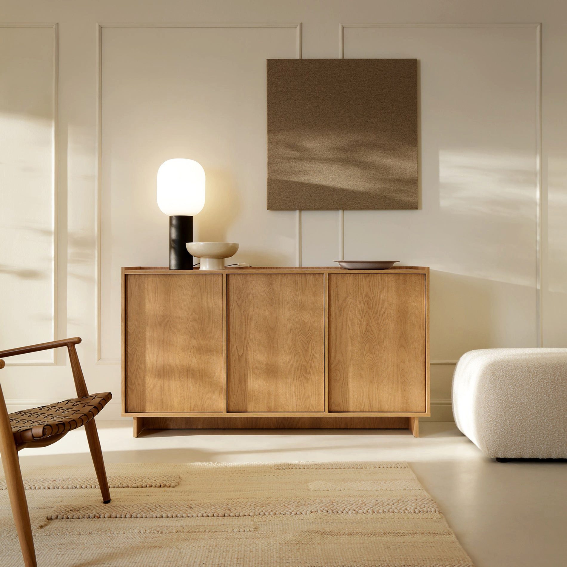 Selsey Sideboard Yasumi, 3 Türen, Breite 147 cm, grifflose Fronten