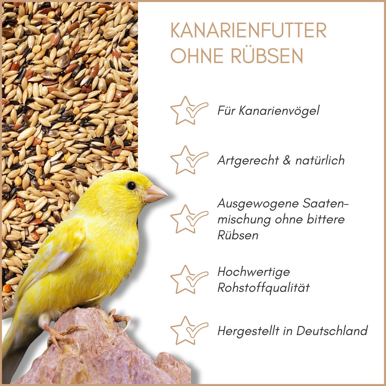 Supravit Kanarienfutter ohne Rübsen - Ganzjahres-Futter für Kanarienvögel, Hauptfutter für: Ziervogel