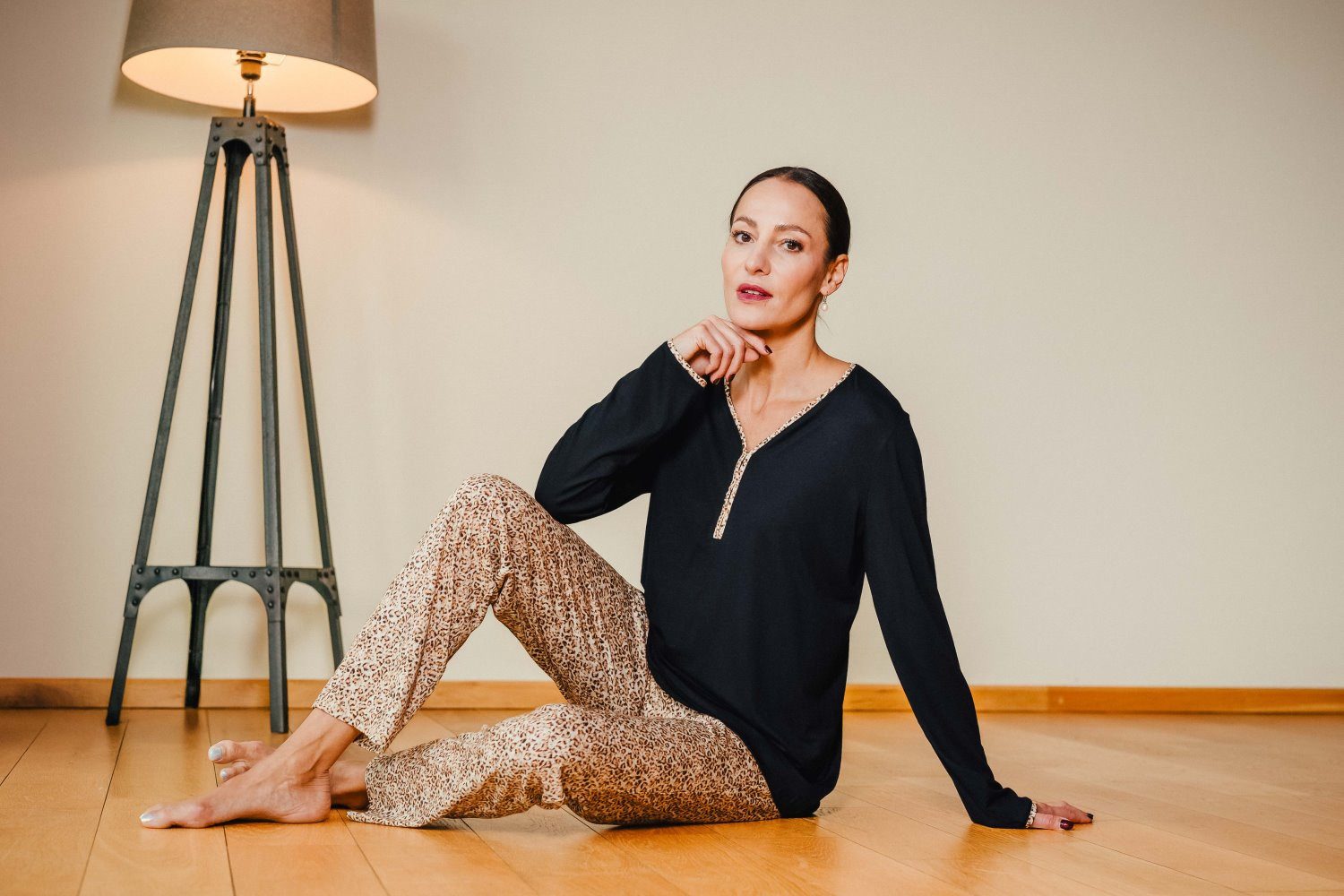 HUTSCHREUTHER Schlafanzug Damen Pyjama lang (2 tlg) Extravagantes Design