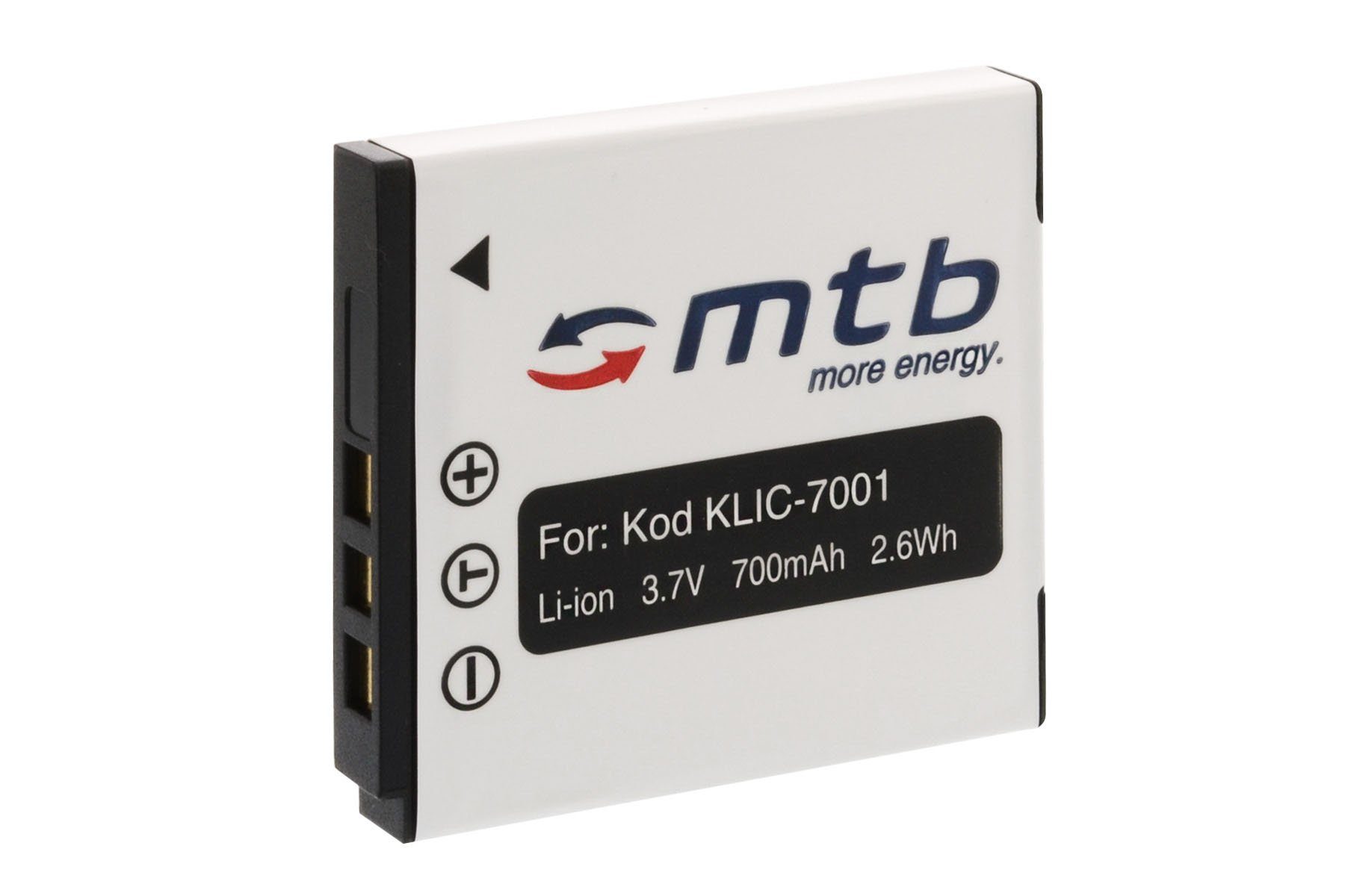 mtb more energy [BAT-029 - Li-Ion] Kamera-Akku kompatibel mit Akku-Typ Kodak Klic-7001 700 mAh (3,7 V), passend für: Kodak Easyshare M320, M340, M341, M753, M763, M853, M863, M893 IS, M1063, M1073 IS, V550, V570, V610, V705…