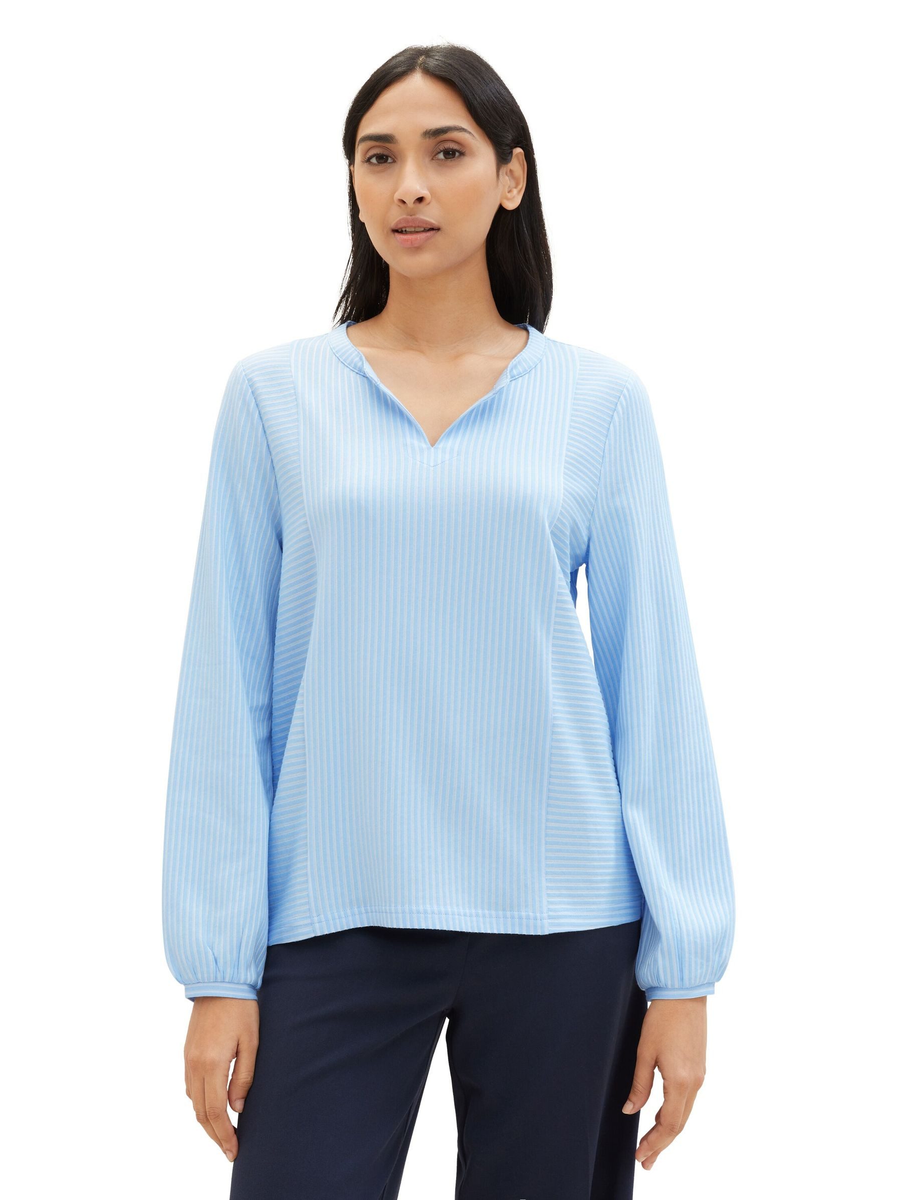 TOM TAILOR Blusenshirt Langärmlige mit V-Ausschnitt günstig online kaufen