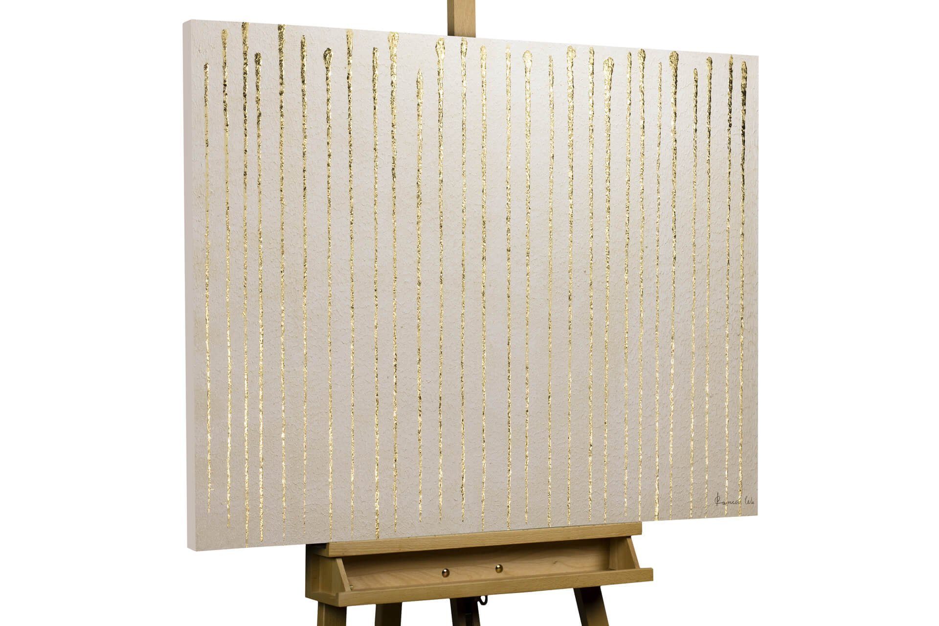 KUNSTLOFT Gemälde Goldenes Gefängnis 100x75 cm, Leinwandbild 100% HANDGEMALT Wandbild Wohnzimmer | Ölbilder