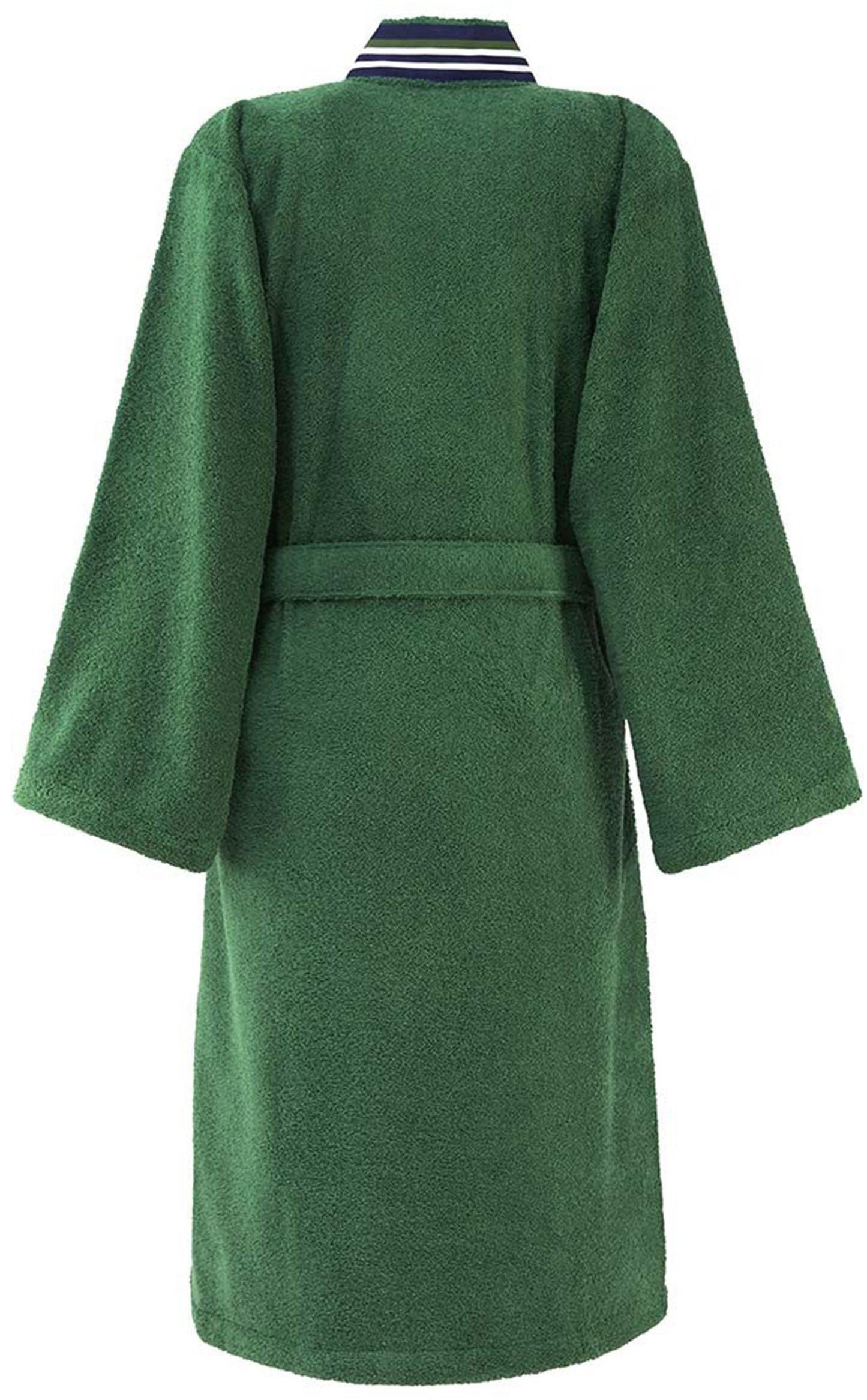 Lacoste Bademantel LCLUB, Kurzform, Frottier, Stehkragen, Gürtel, mit Label-Applikationen