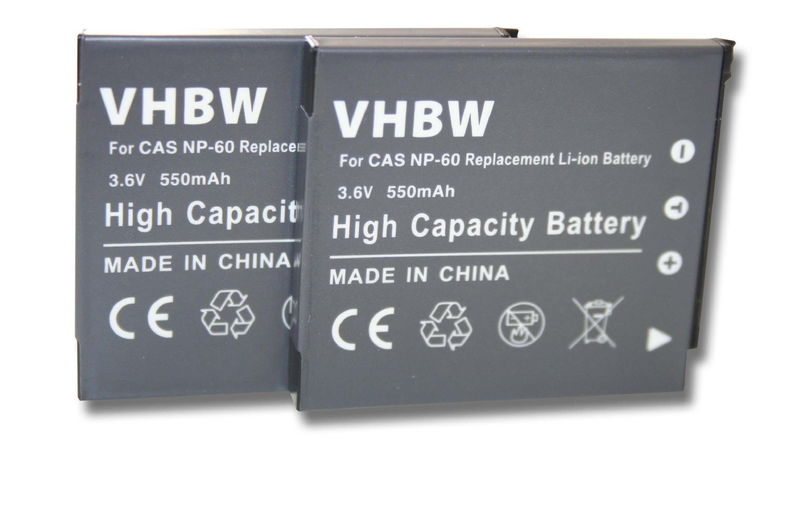 vhbw Ersatz für Casio NP-60 für Kamera-Akku Li-Ion 550 mAh (3,6 V)