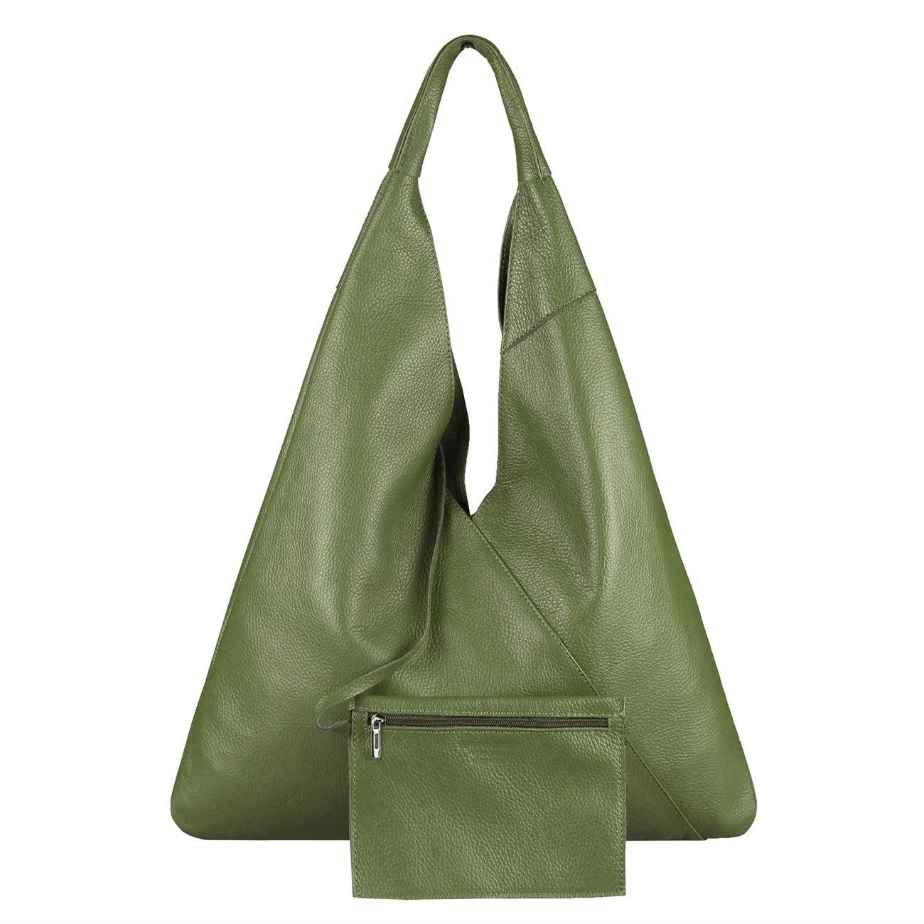 Schultertasche Made in Italy Damen XXL Leder Tasche Shopper Umhängetasche Hobo Bag