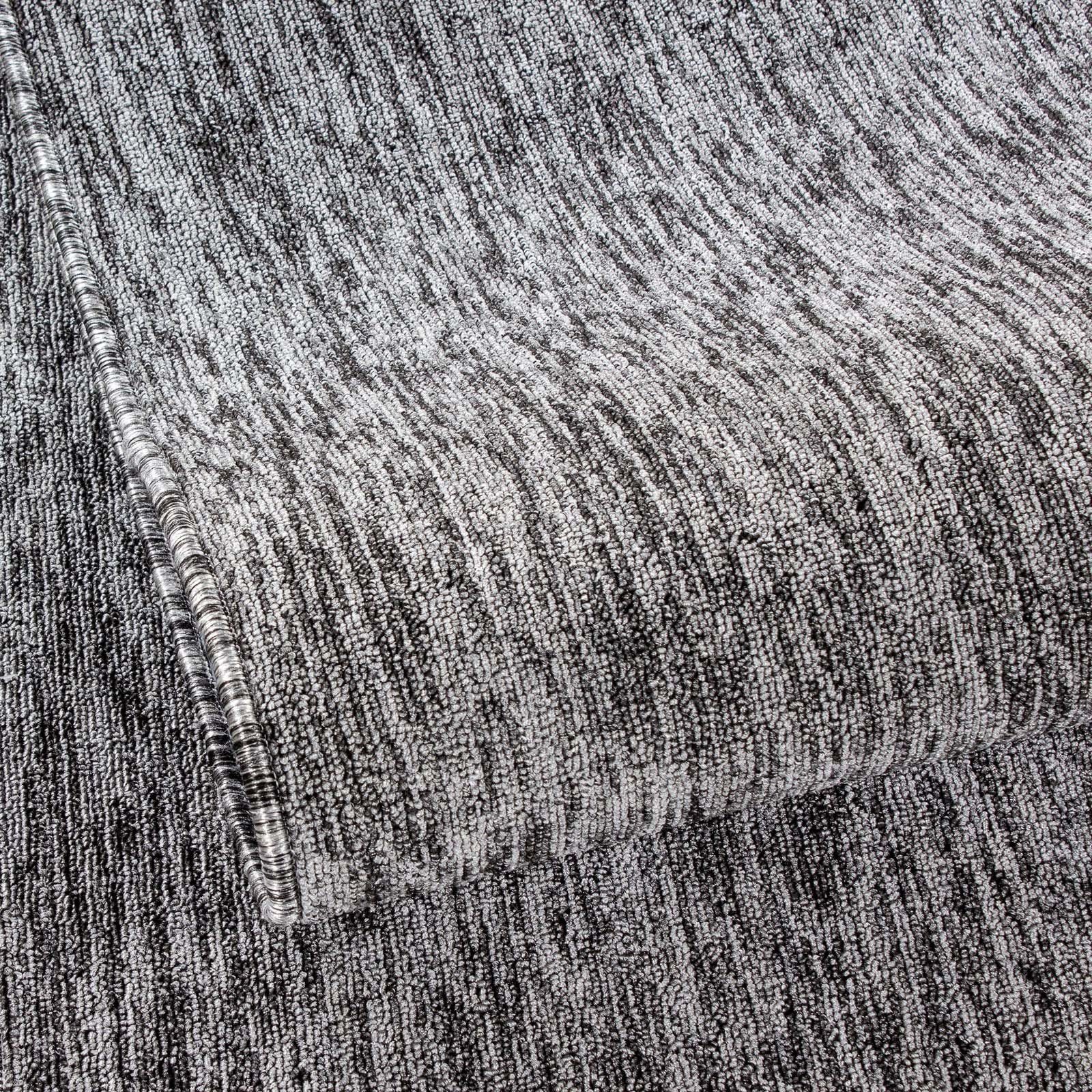 Teppich TaraCarpet Teppich Osaka rechteckig, mm, Esszimmer Flachgewebe 080x150 robustes TaraCarpet, cm Wohnzimmer uni, modern einfarbig grau Höhe: Schlafzimmer 7