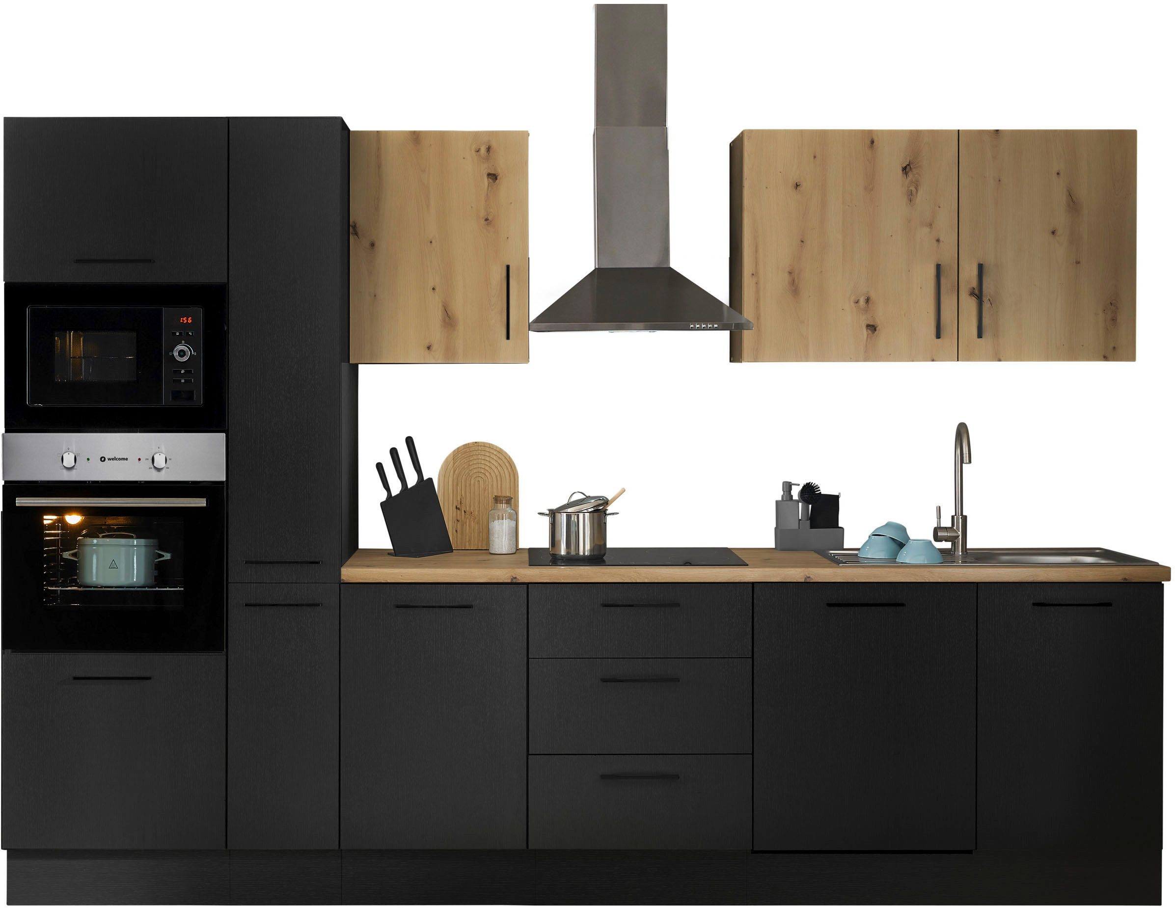 BASIC by Balculina Küchenzeile "Turin", Breite 310 cm, wahlweise mit E-Gerä günstig online kaufen