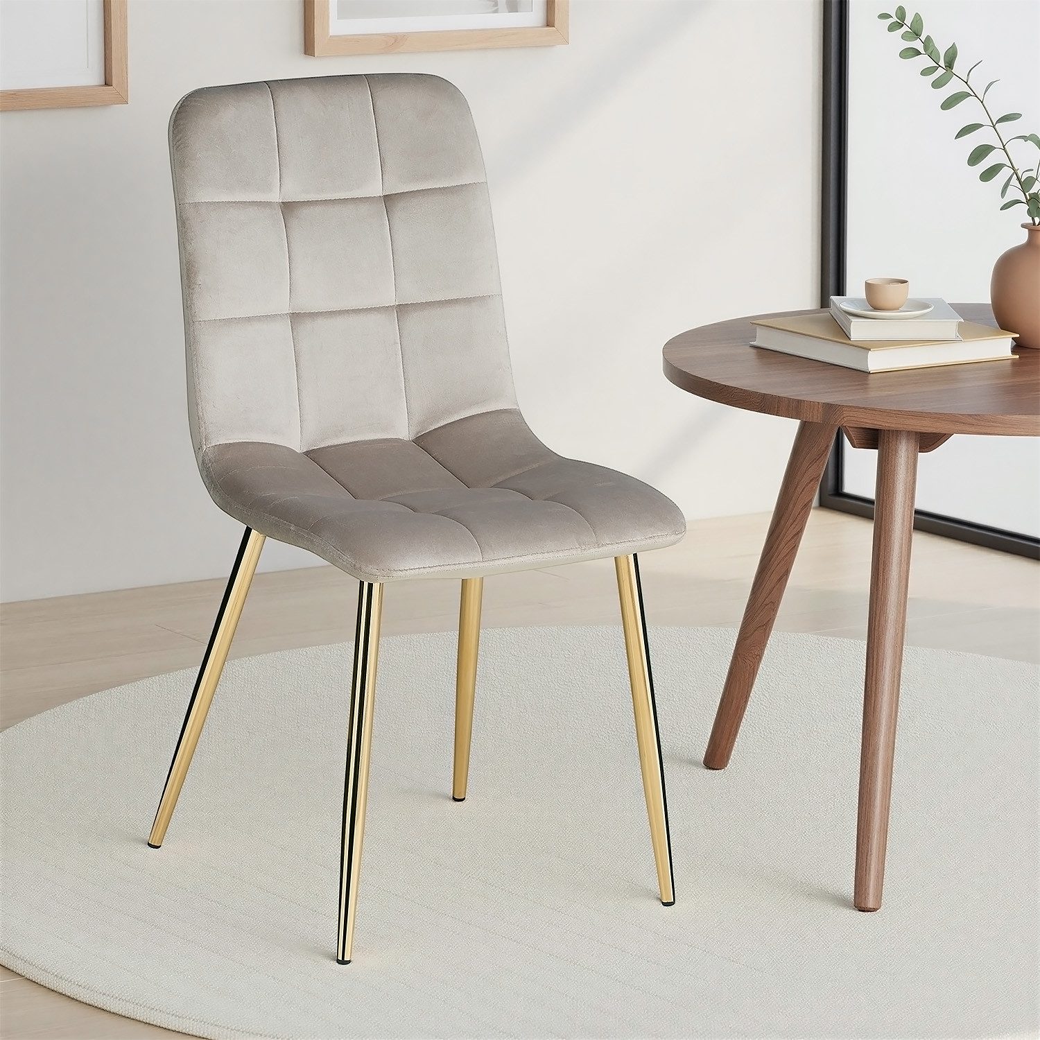 Homestyle4u Essgruppe 4 Stühle Küche Esstisch 80x120 bis 80x153 erweiterbar Grau Samt klein, (Set, 5-tlg., Esszimmergruppe 5 teilig), Essstuhl