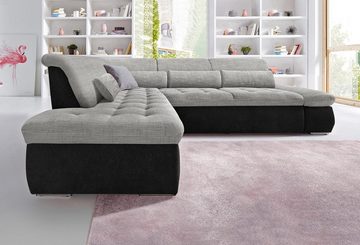 DOMO collection Ecksofa Aldo L-Form, mit Ottomane, wahlweise mit Bettfunktion