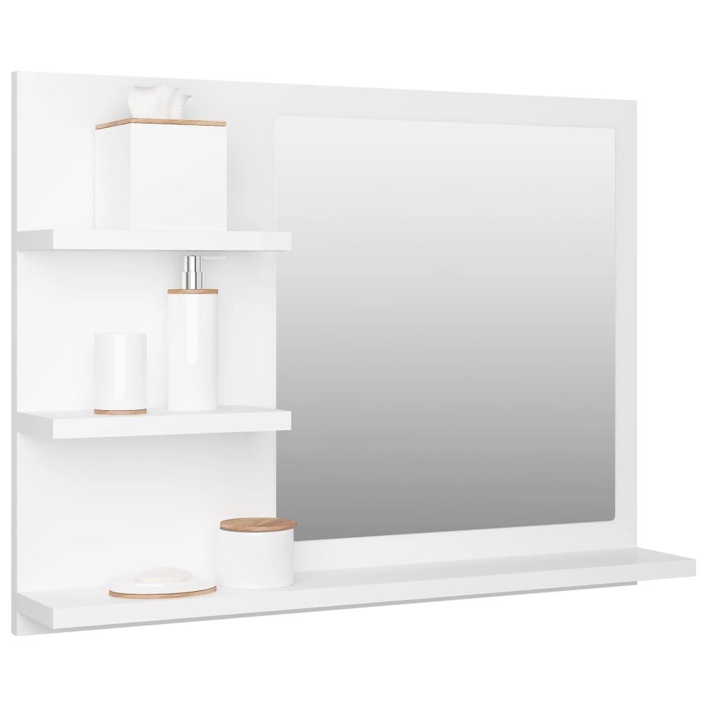 vidaXL Badspiegel 60x10,5x45 Holzwerkstoff cm Weiß (1-St) Badezimmerspiegelschrank